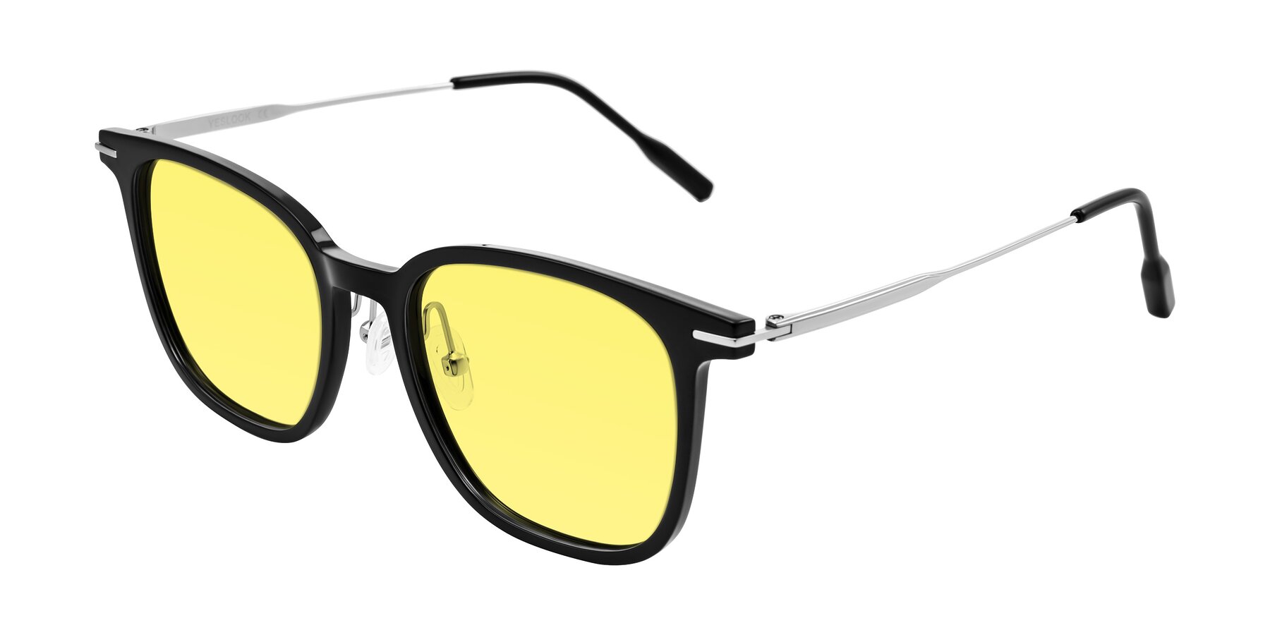 Angle of Oonk in Black with Medium Yellow Tinted Lenses