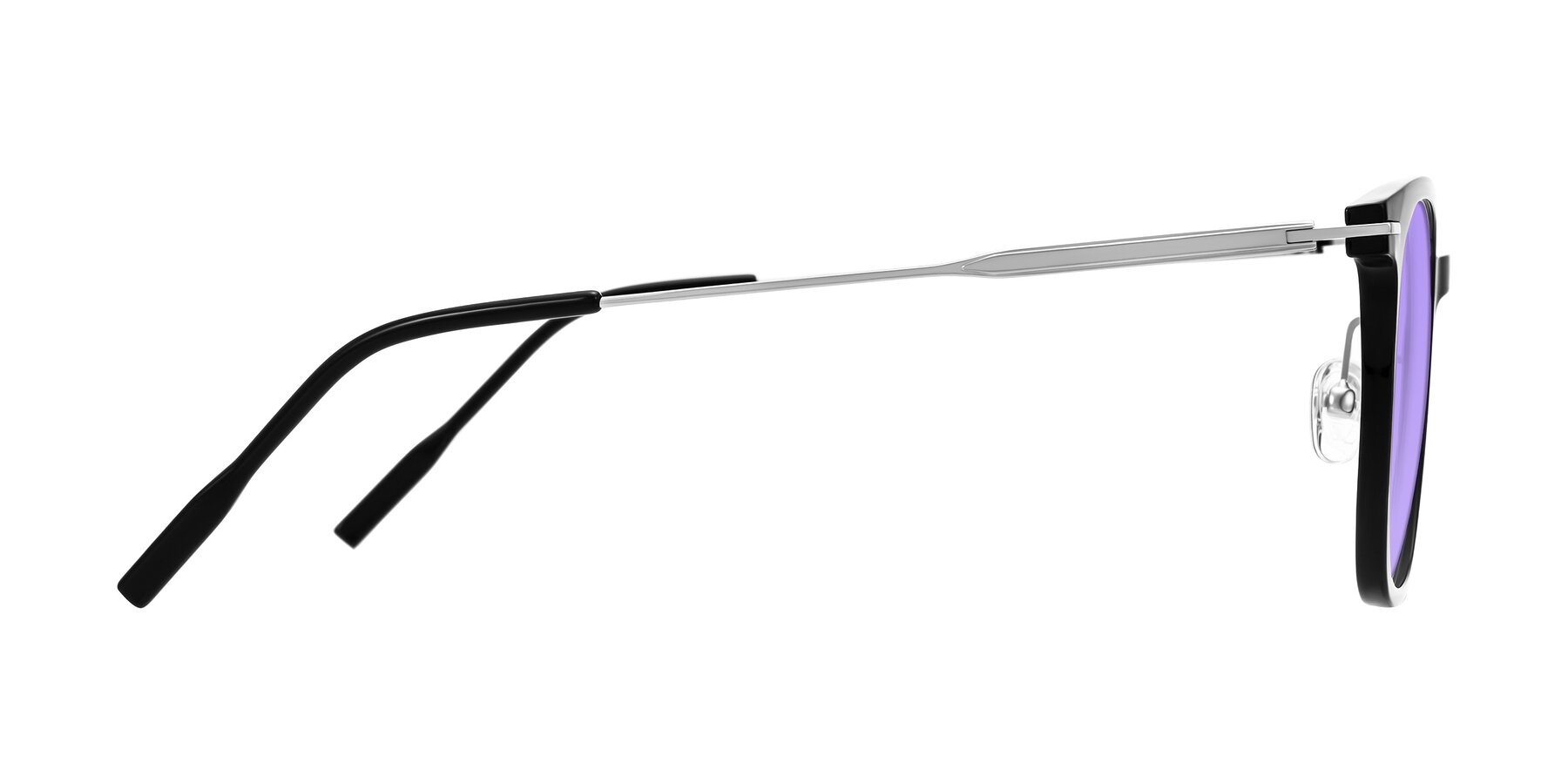 Side of Oonk in Black with Medium Purple Tinted Lenses