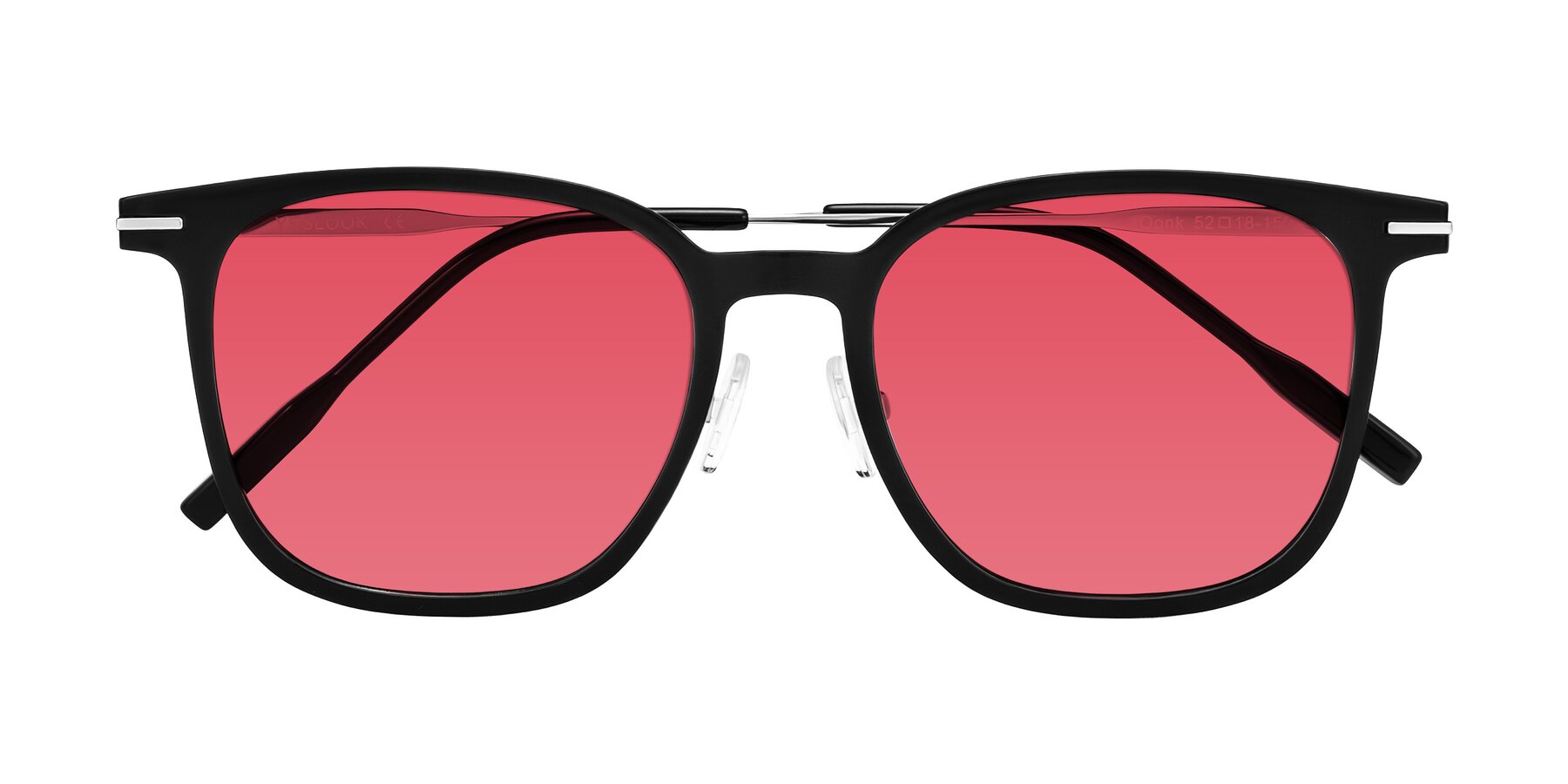 Folded Front of Oonk in Black with Red Tinted Lenses