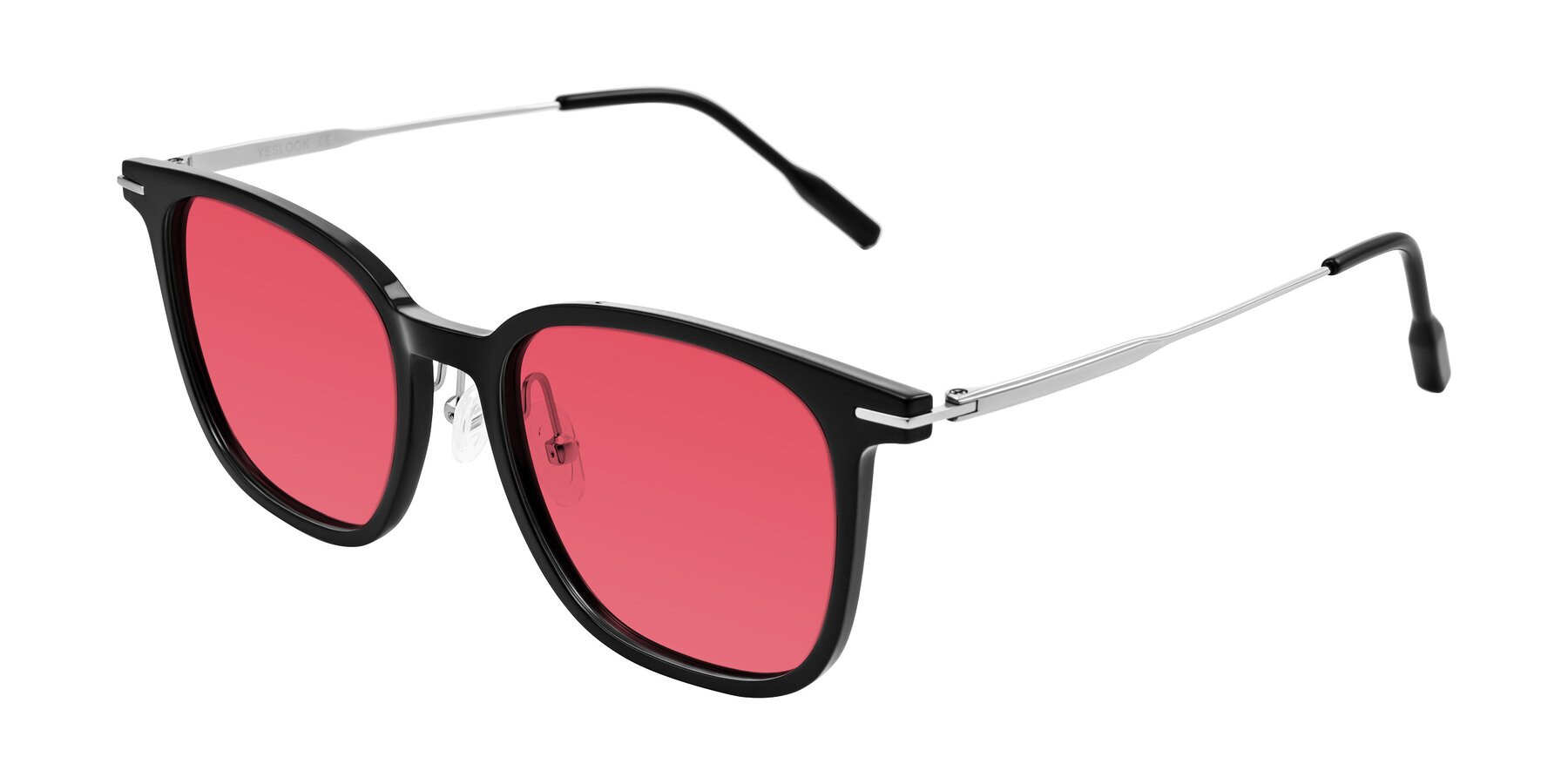 Angle of Oonk in Black with Red Tinted Lenses