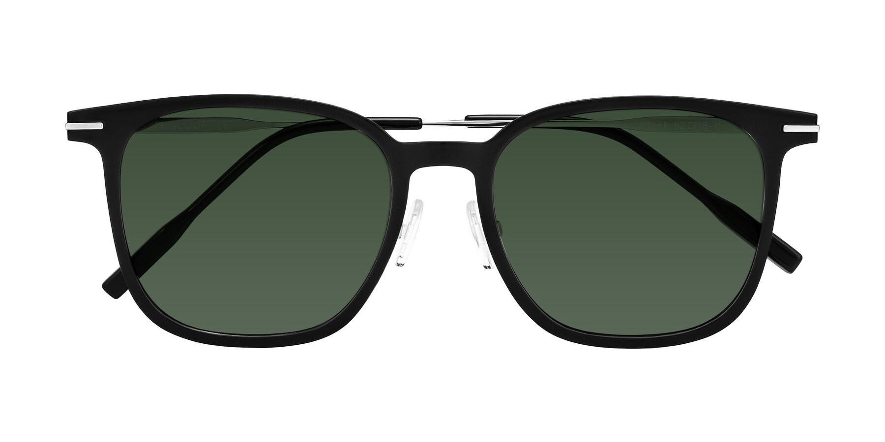 Folded Front of Oonk in Black with Green Tinted Lenses