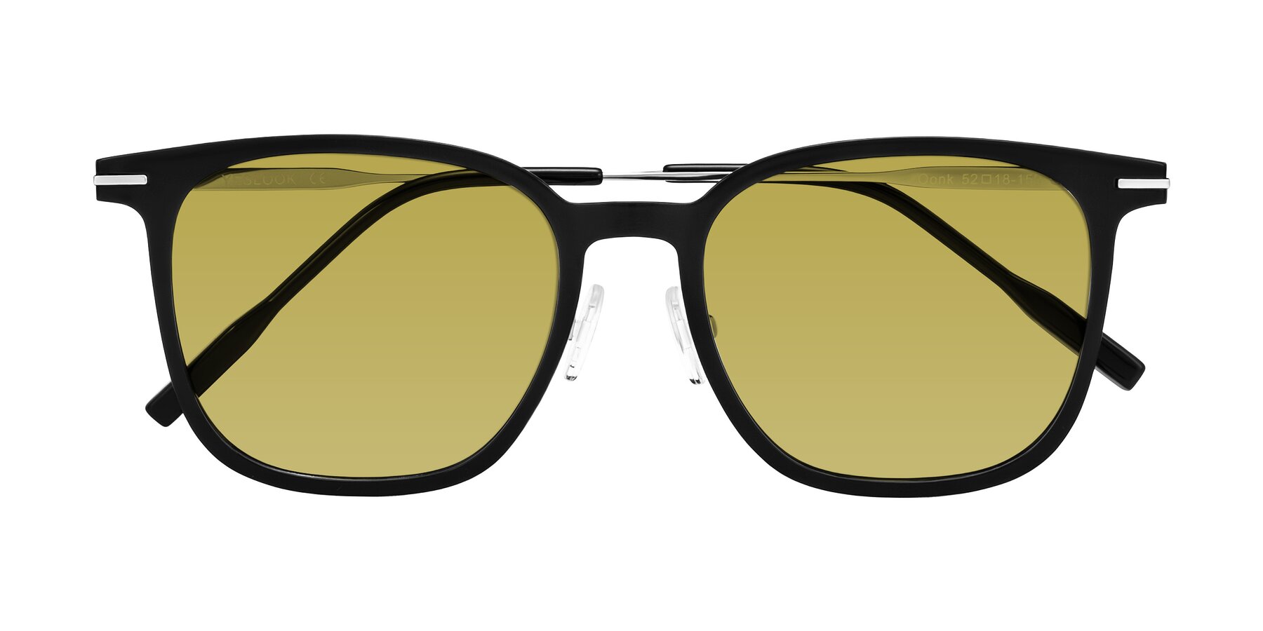 Folded Front of Oonk in Black with Champagne Tinted Lenses