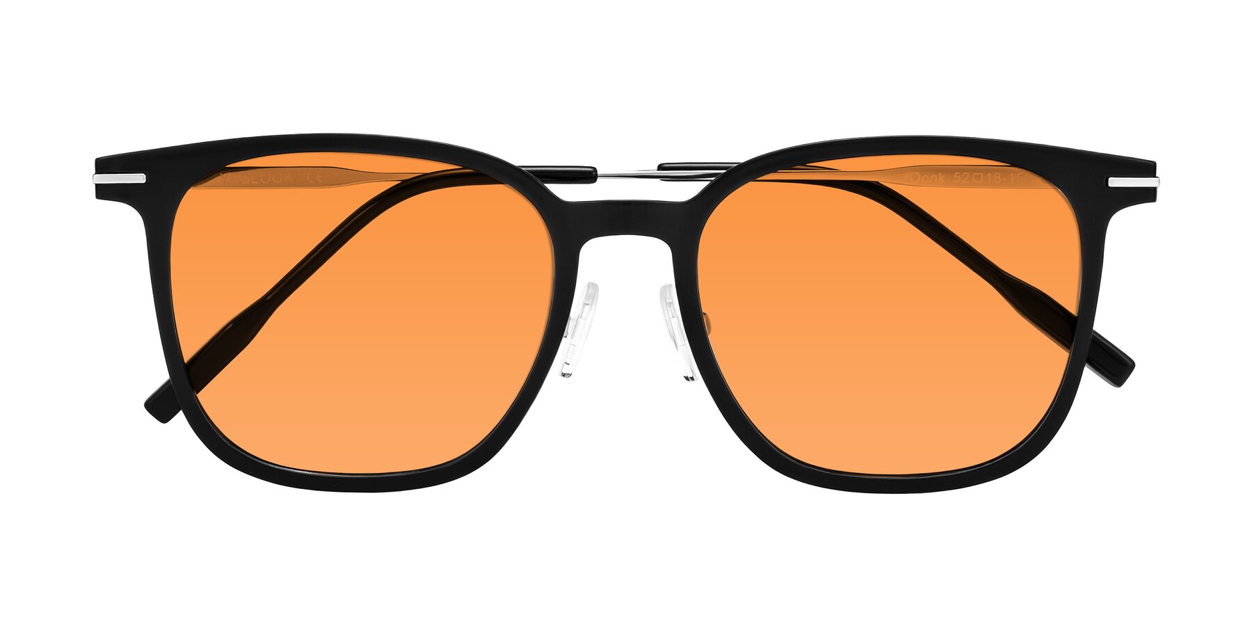 Folded Front of Oonk in Black with Orange Tinted Lenses