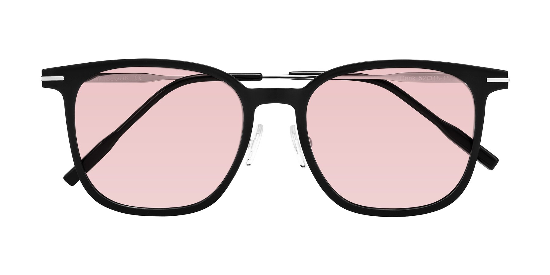 Folded Front of Oonk in Black with Light Garnet Tinted Lenses