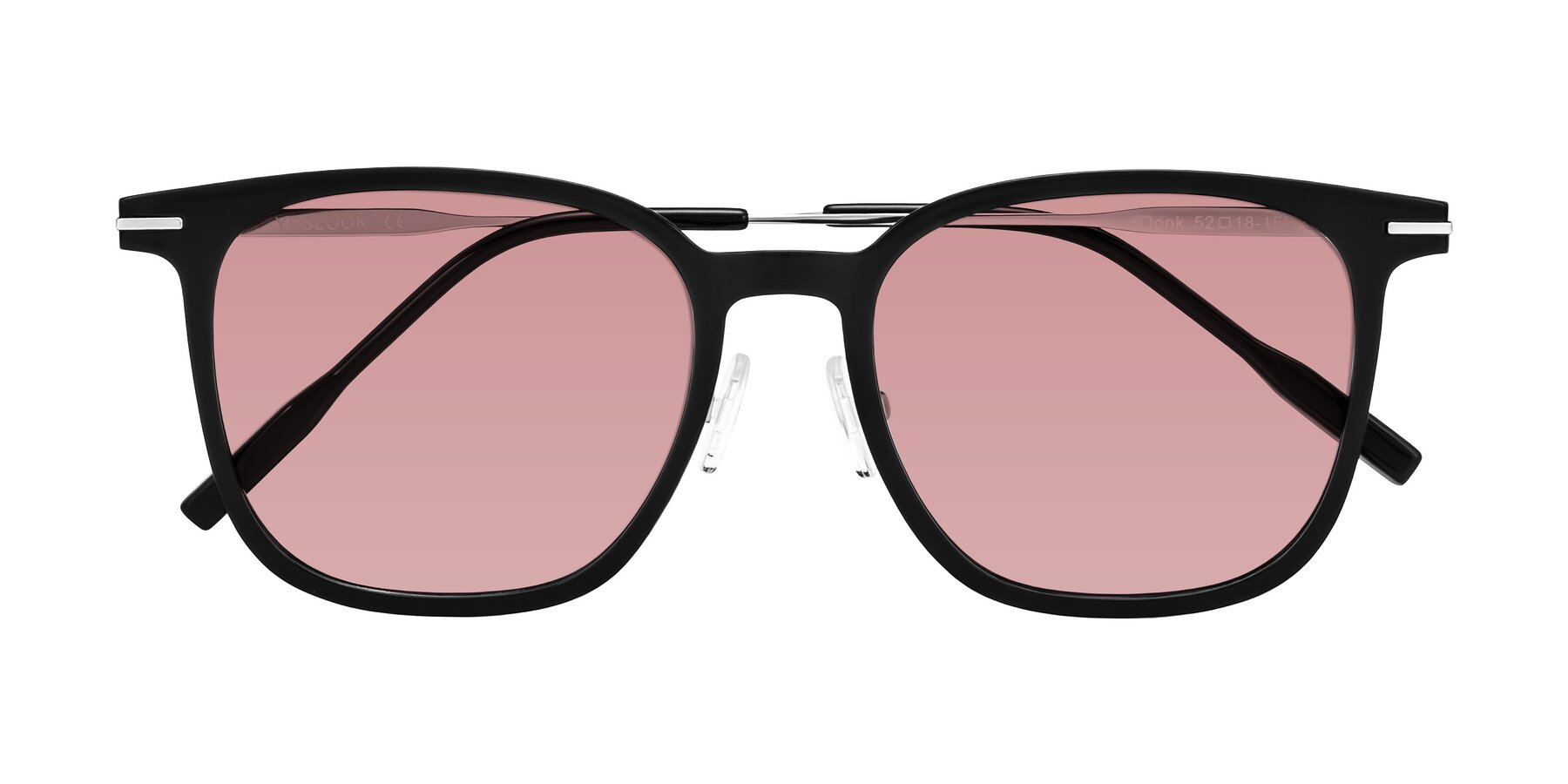 Folded Front of Oonk in Black with Medium Garnet Tinted Lenses