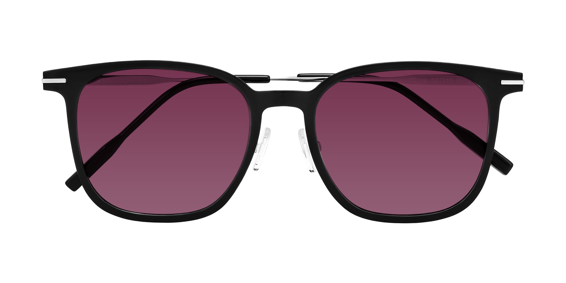 Folded Front of Oonk in Black with Wine Tinted Lenses