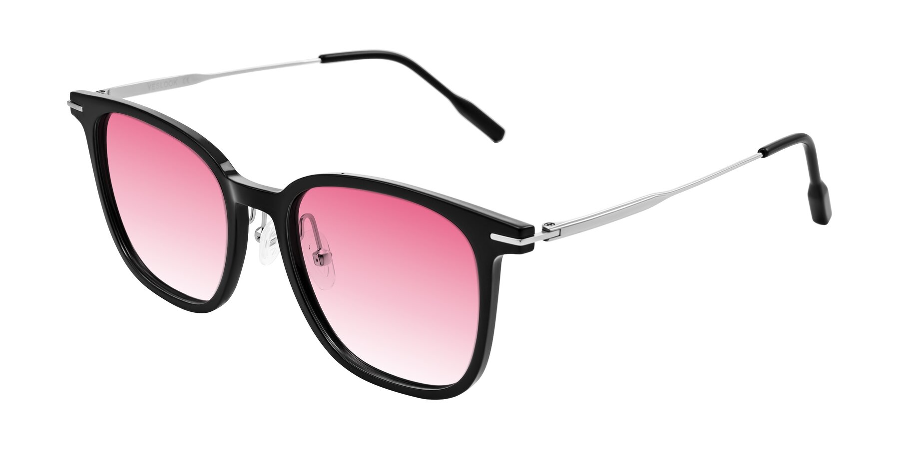 Angle of Oonk in Black with Pink Gradient Lenses