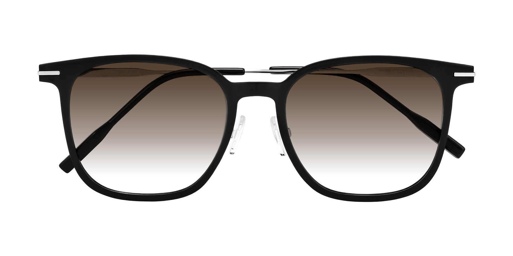 Folded Front of Oonk in Black with Brown Gradient Lenses