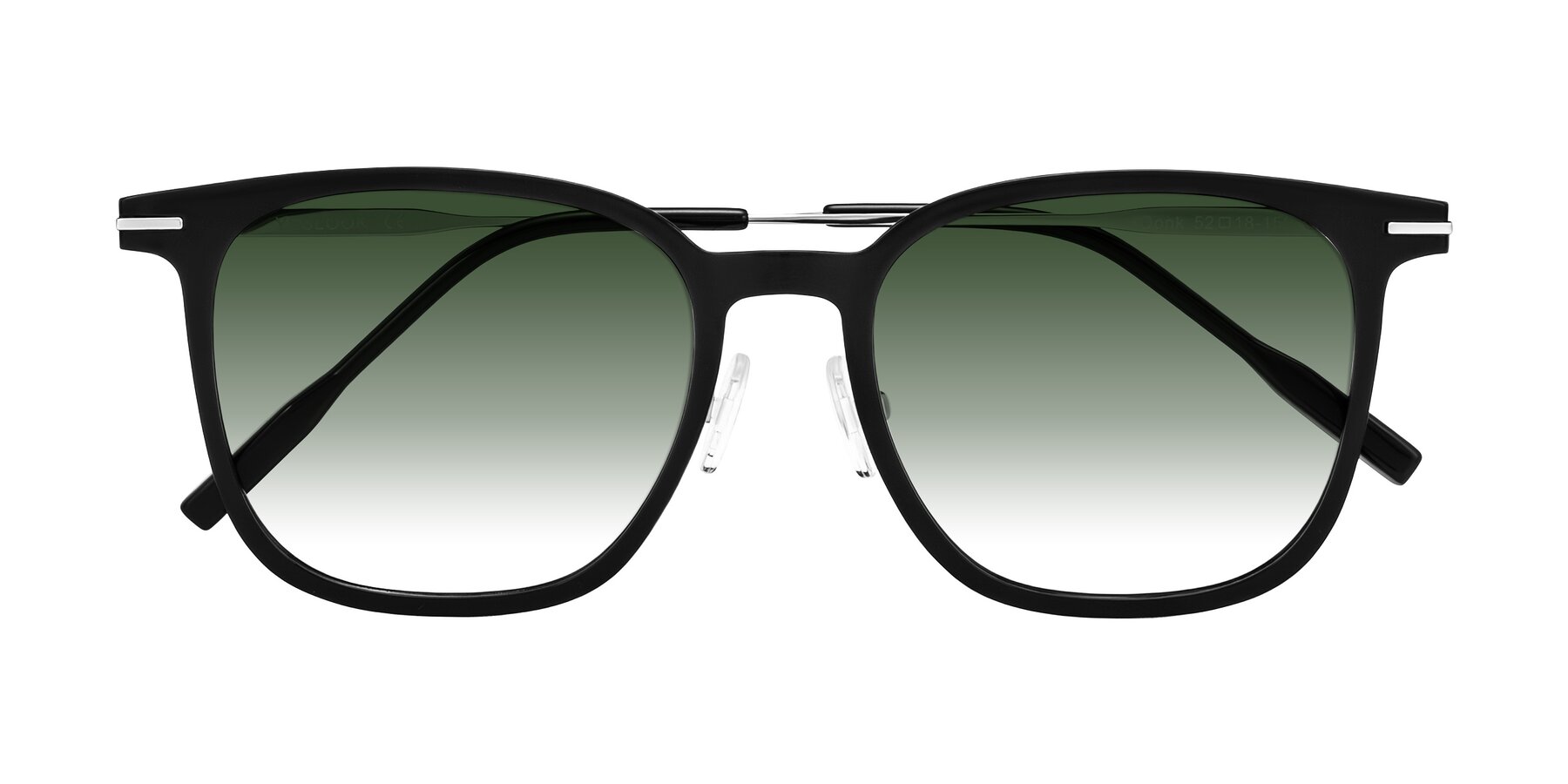 Folded Front of Oonk in Black with Green Gradient Lenses