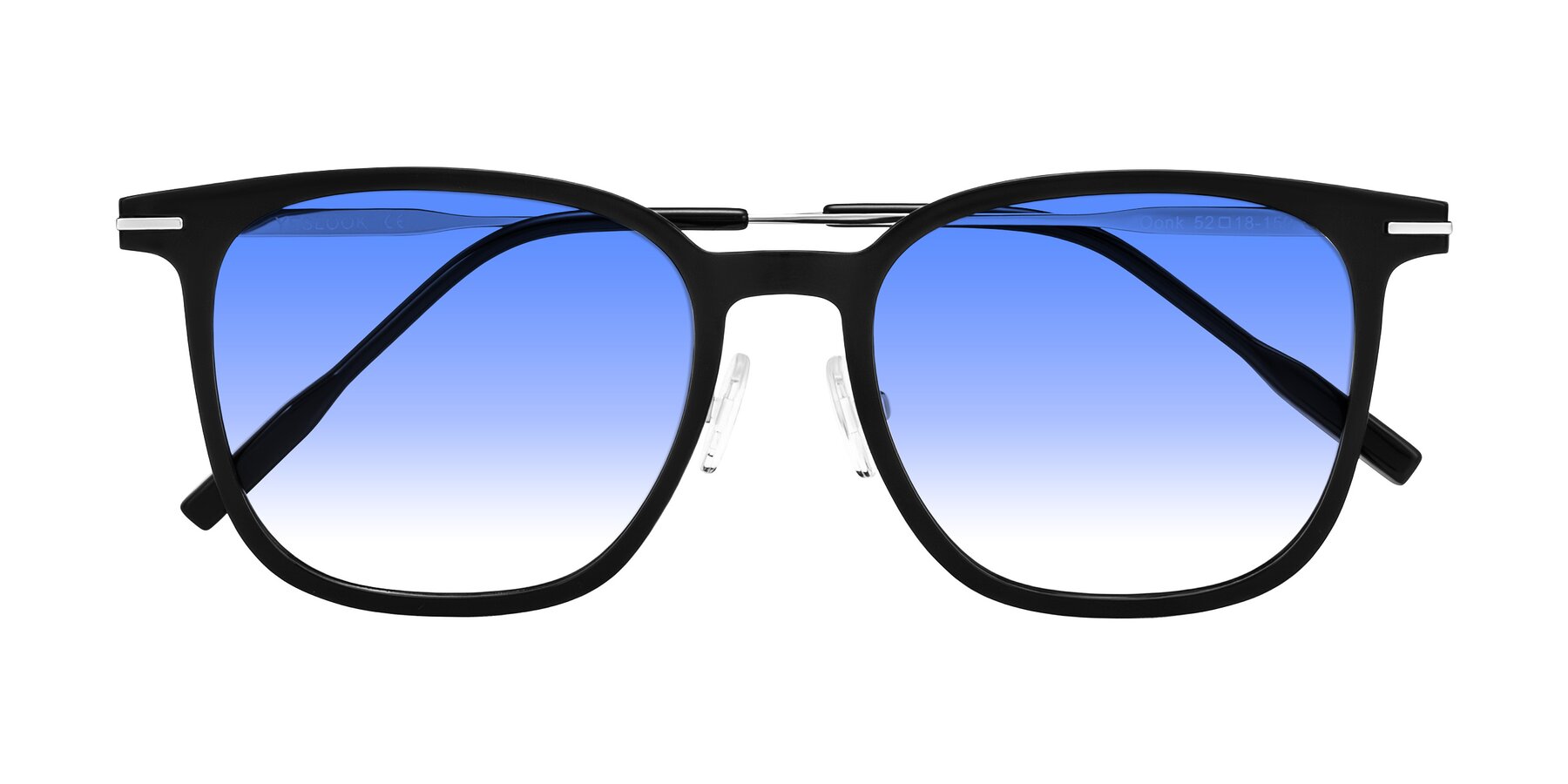 Folded Front of Oonk in Black with Blue Gradient Lenses