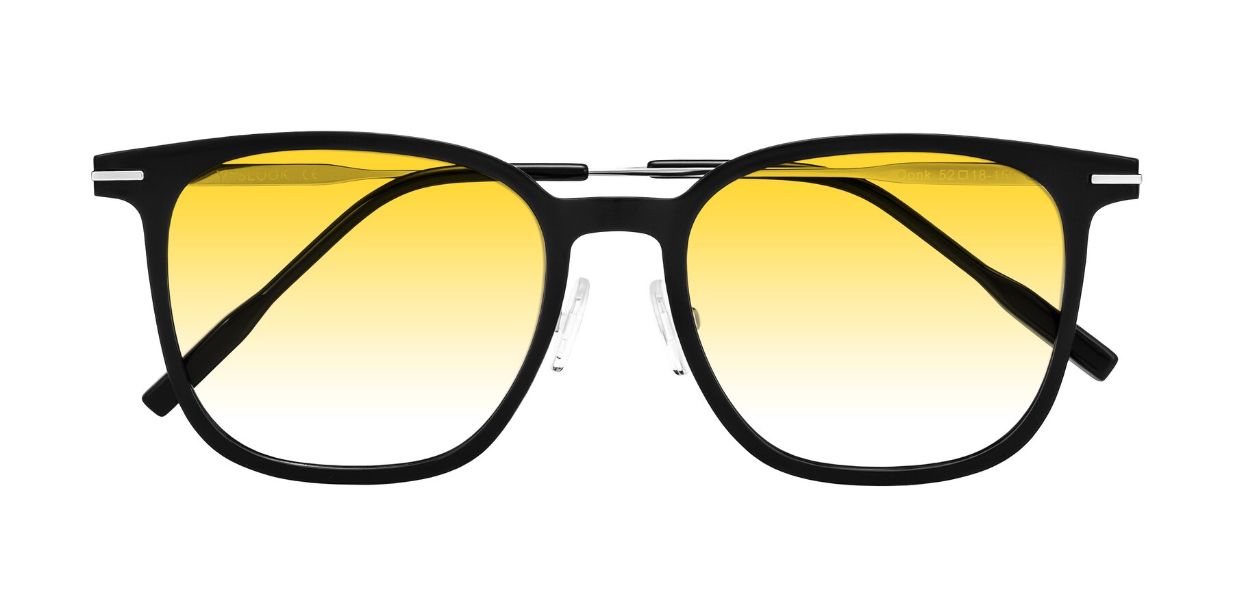 Folded Front of Oonk in Black with Yellow Gradient Lenses