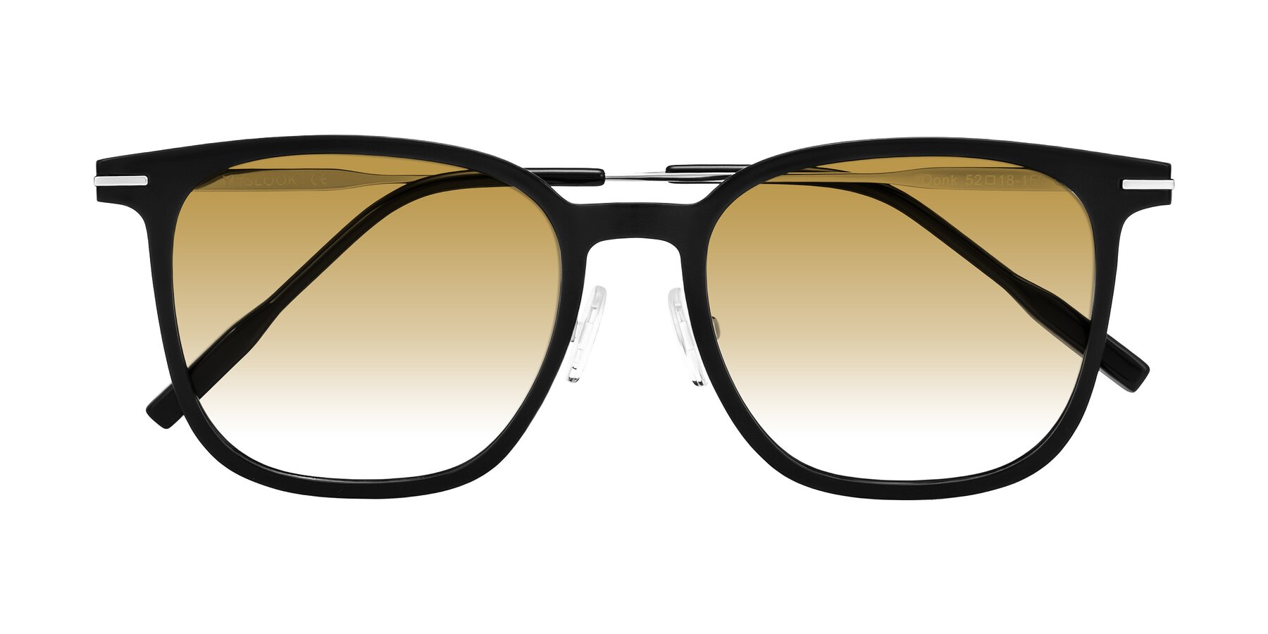 Folded Front of Oonk in Black with Champagne Gradient Lenses