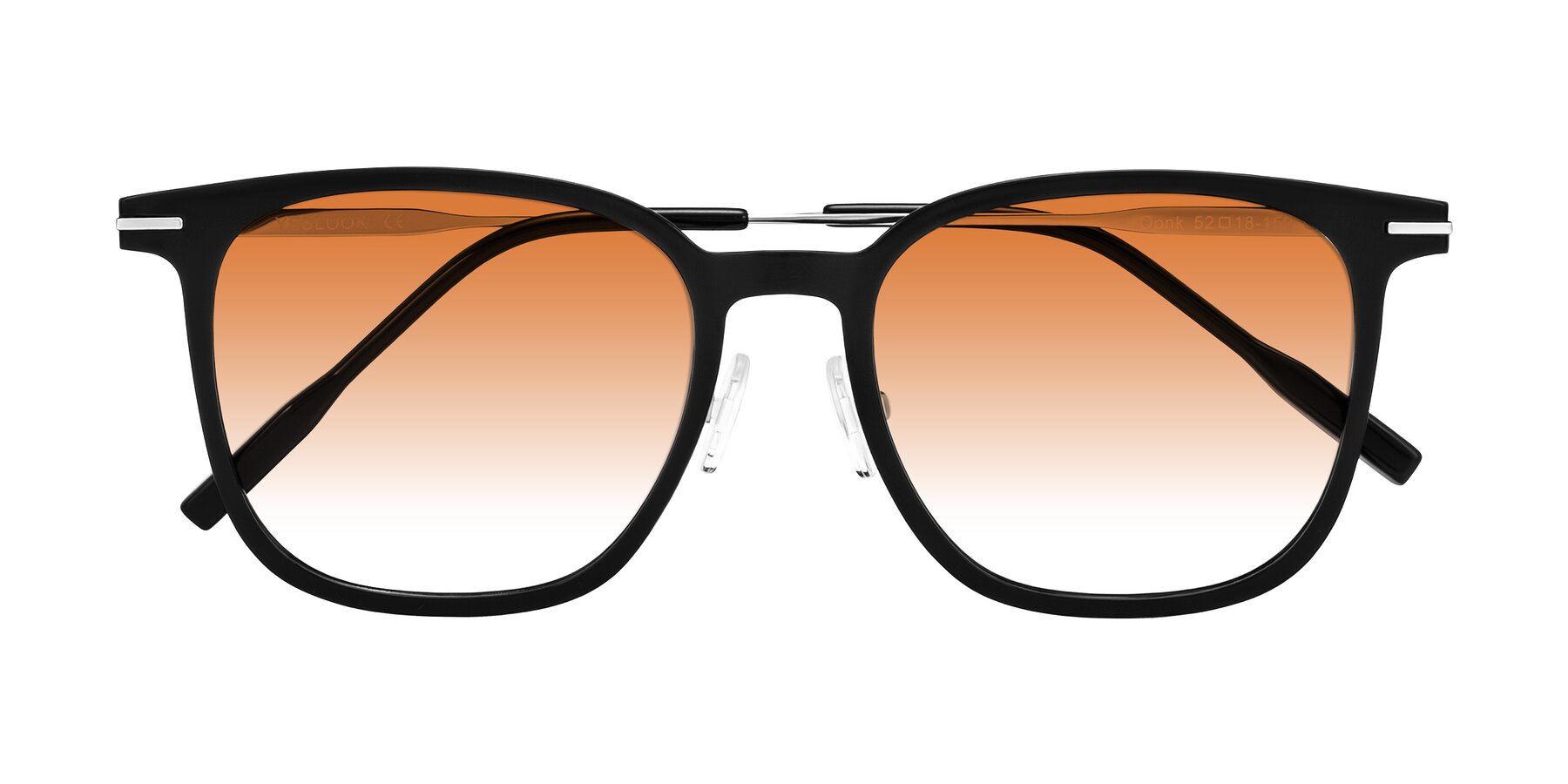 Folded Front of Oonk in Black with Orange Gradient Lenses