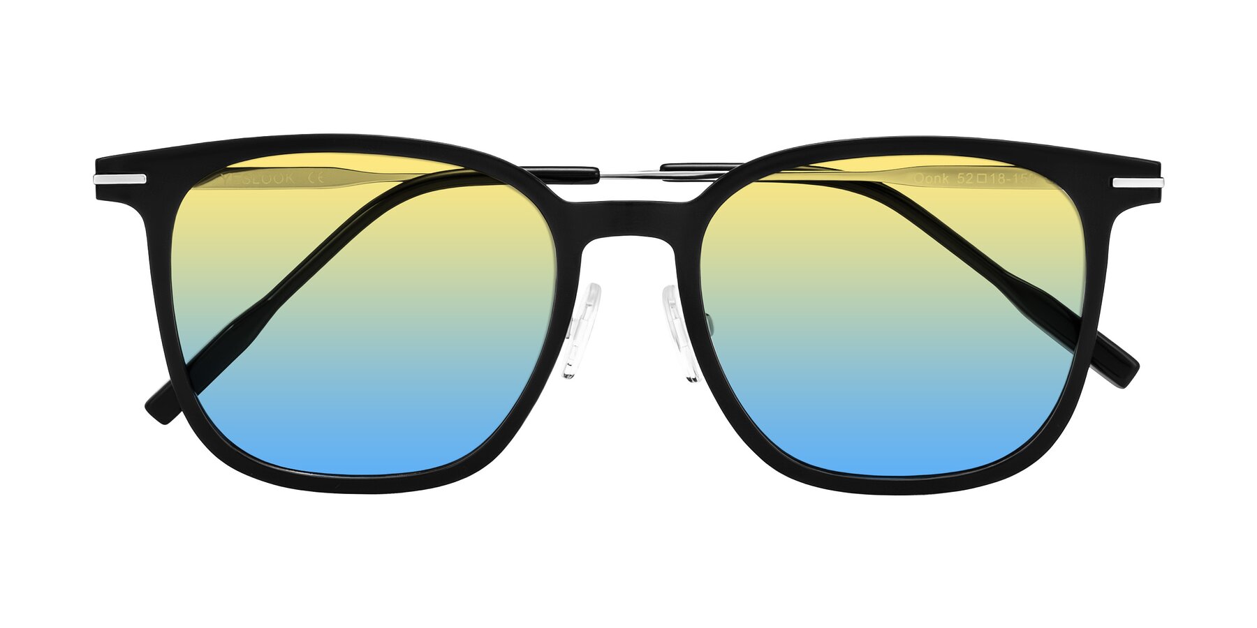 Folded Front of Oonk in Black with Yellow / Blue Gradient Lenses