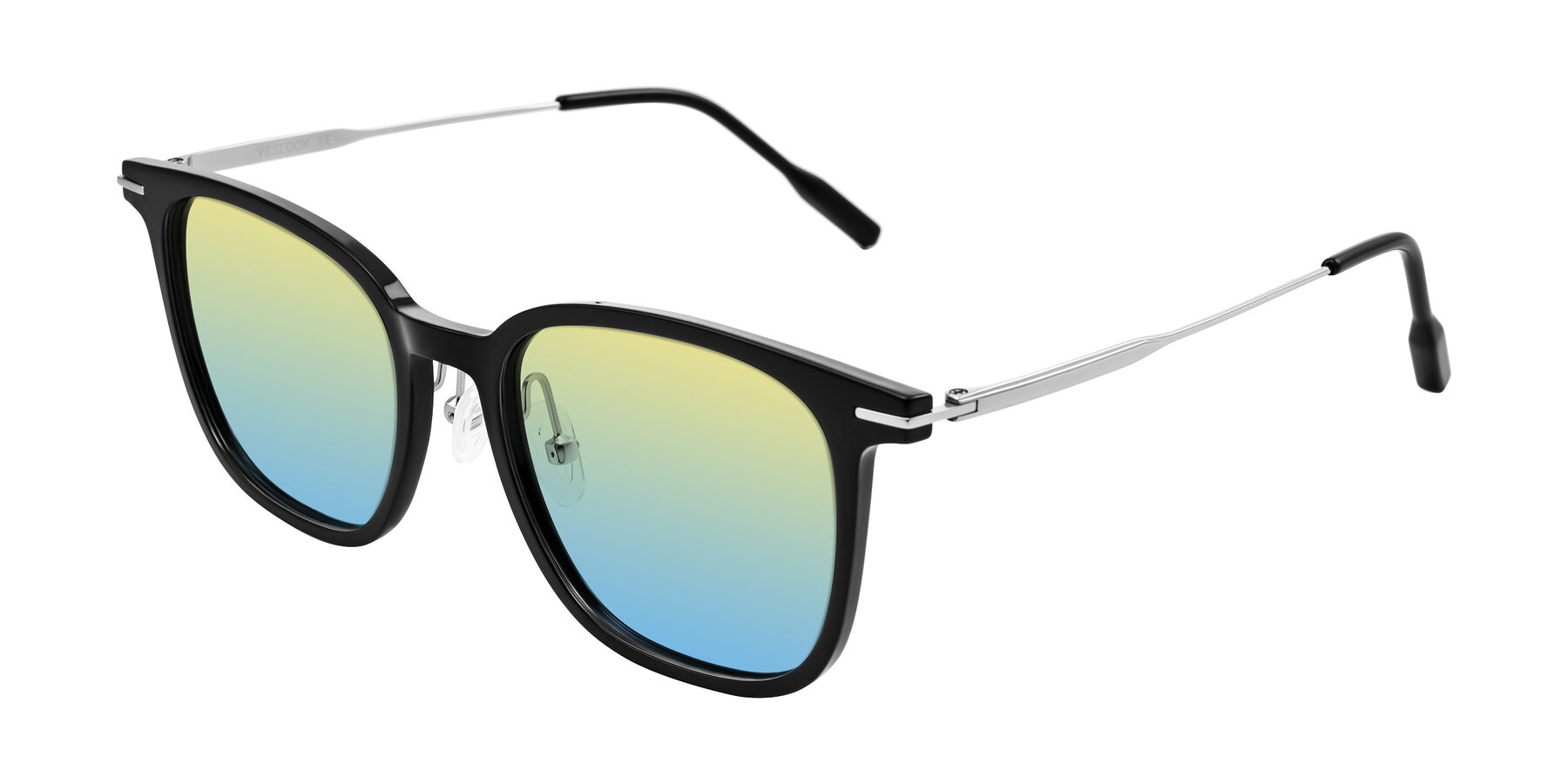 Angle of Oonk in Black with Yellow / Blue Gradient Lenses
