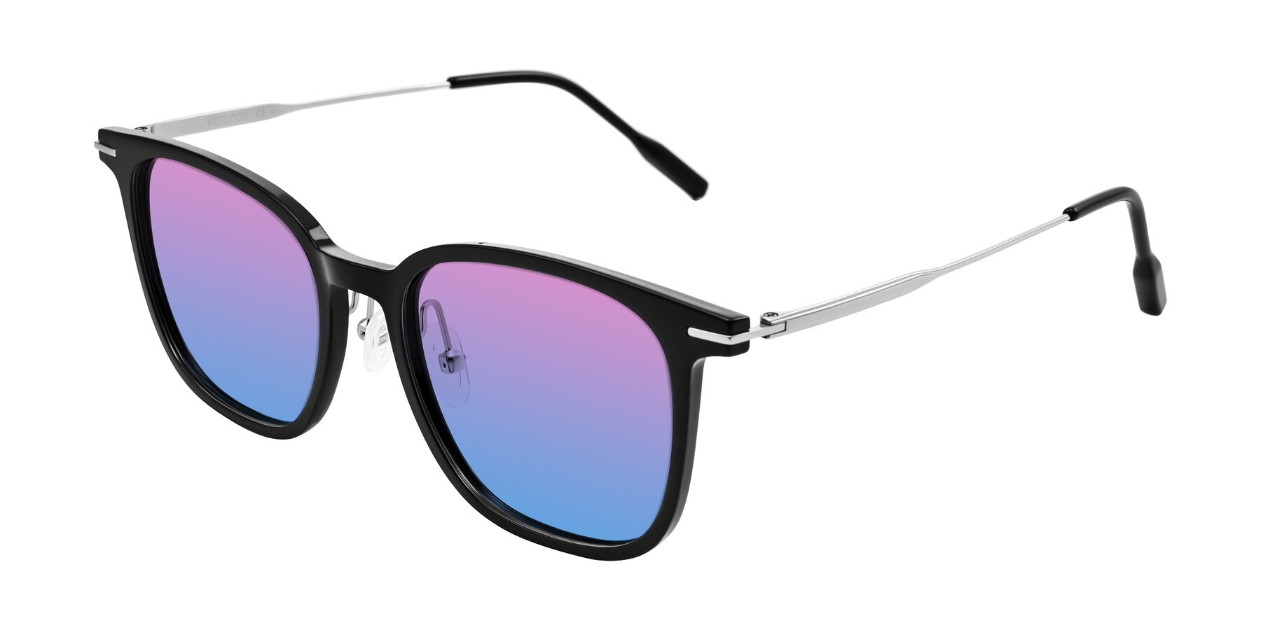 Angle of Oonk in Black with Pink / Blue Gradient Lenses