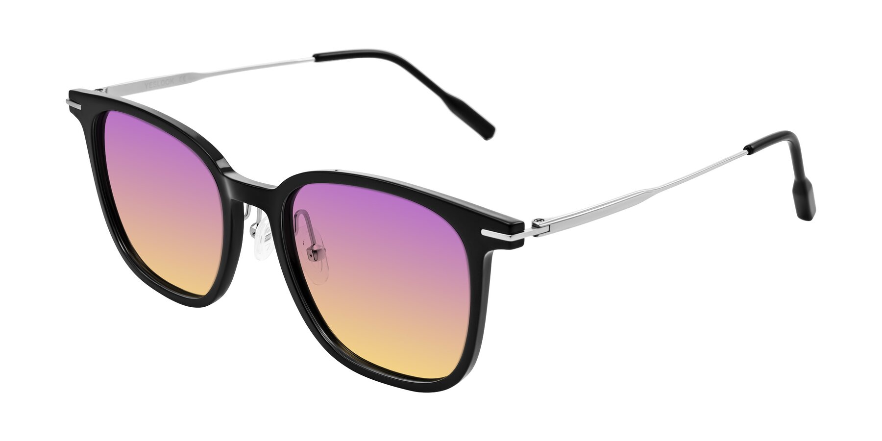 Angle of Oonk in Black with Purple / Yellow Gradient Lenses