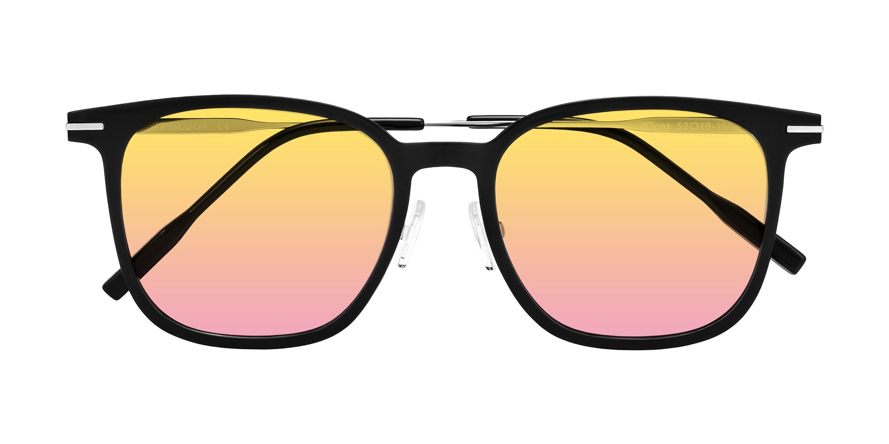 Folded Front of Oonk in Black with Yellow / Pink Gradient Lenses