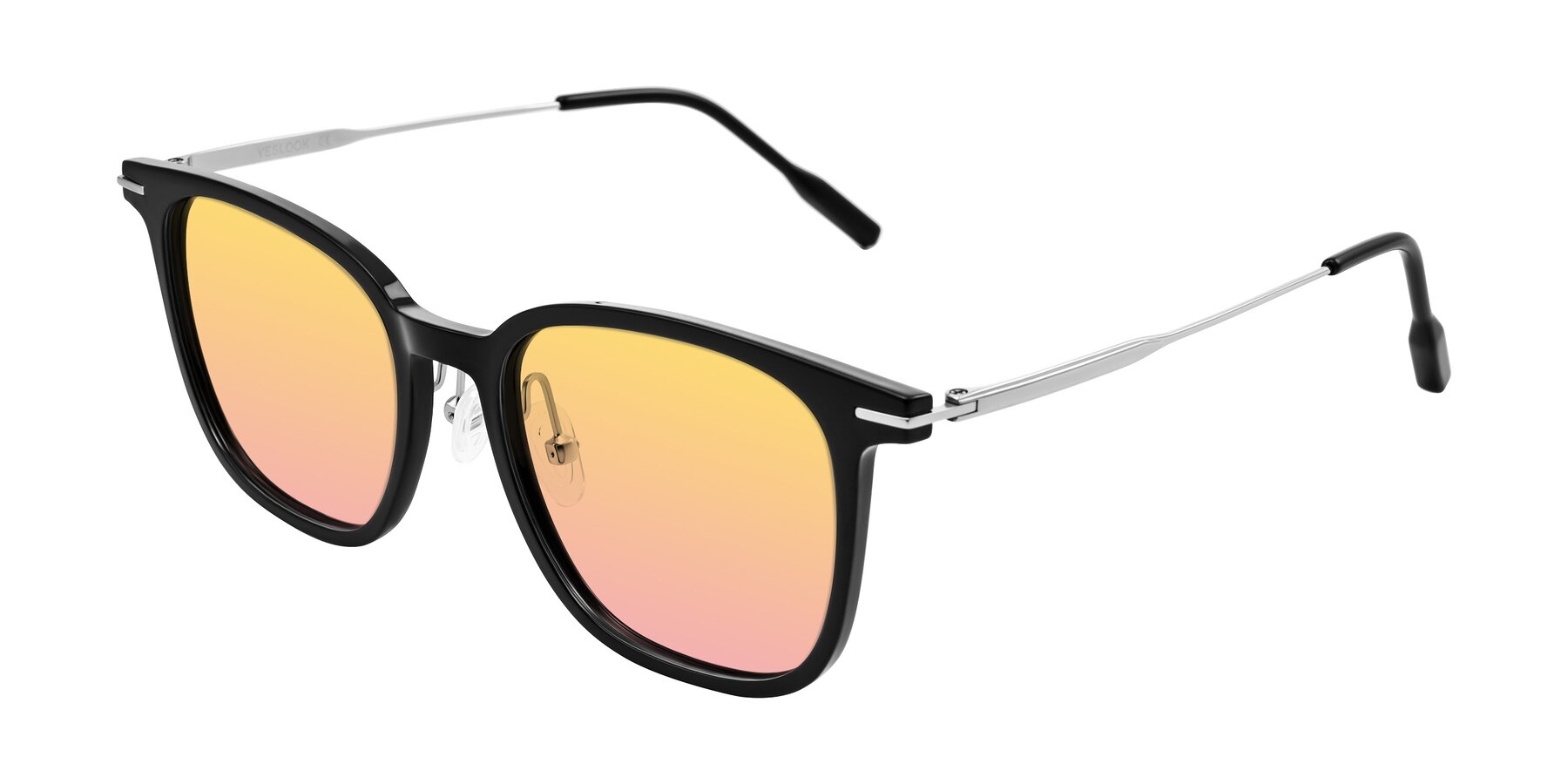 Angle of Oonk in Black with Yellow / Pink Gradient Lenses