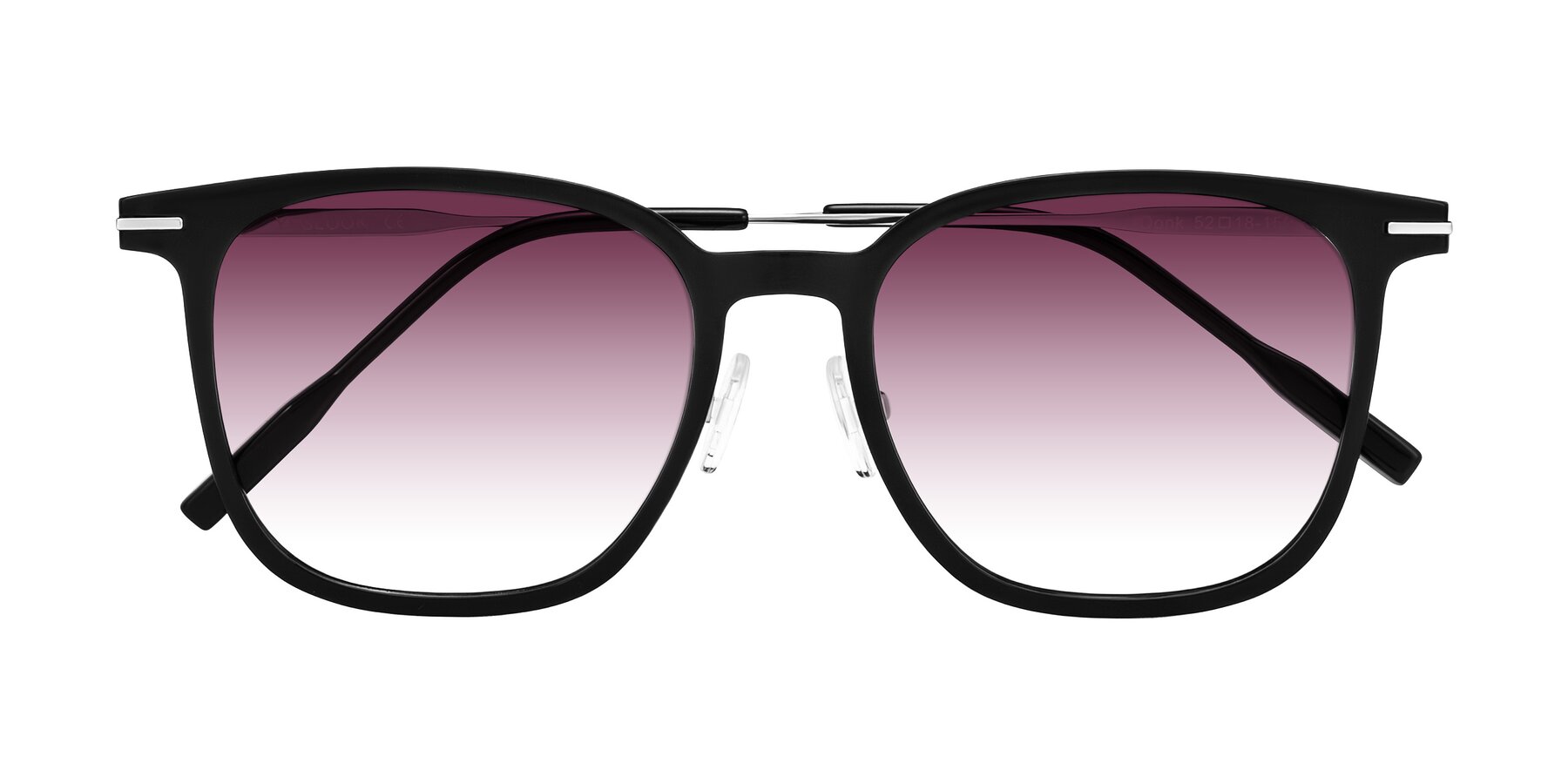 Folded Front of Oonk in Black with Wine Gradient Lenses