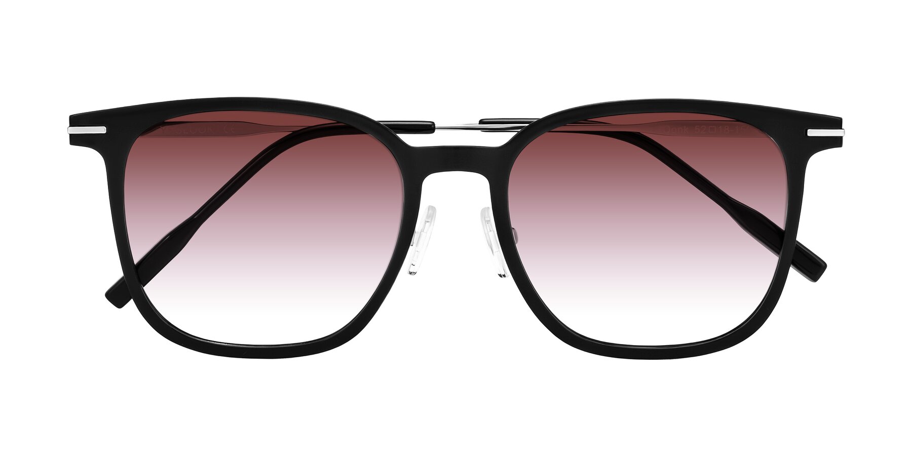 Folded Front of Oonk in Black with Garnet Gradient Lenses