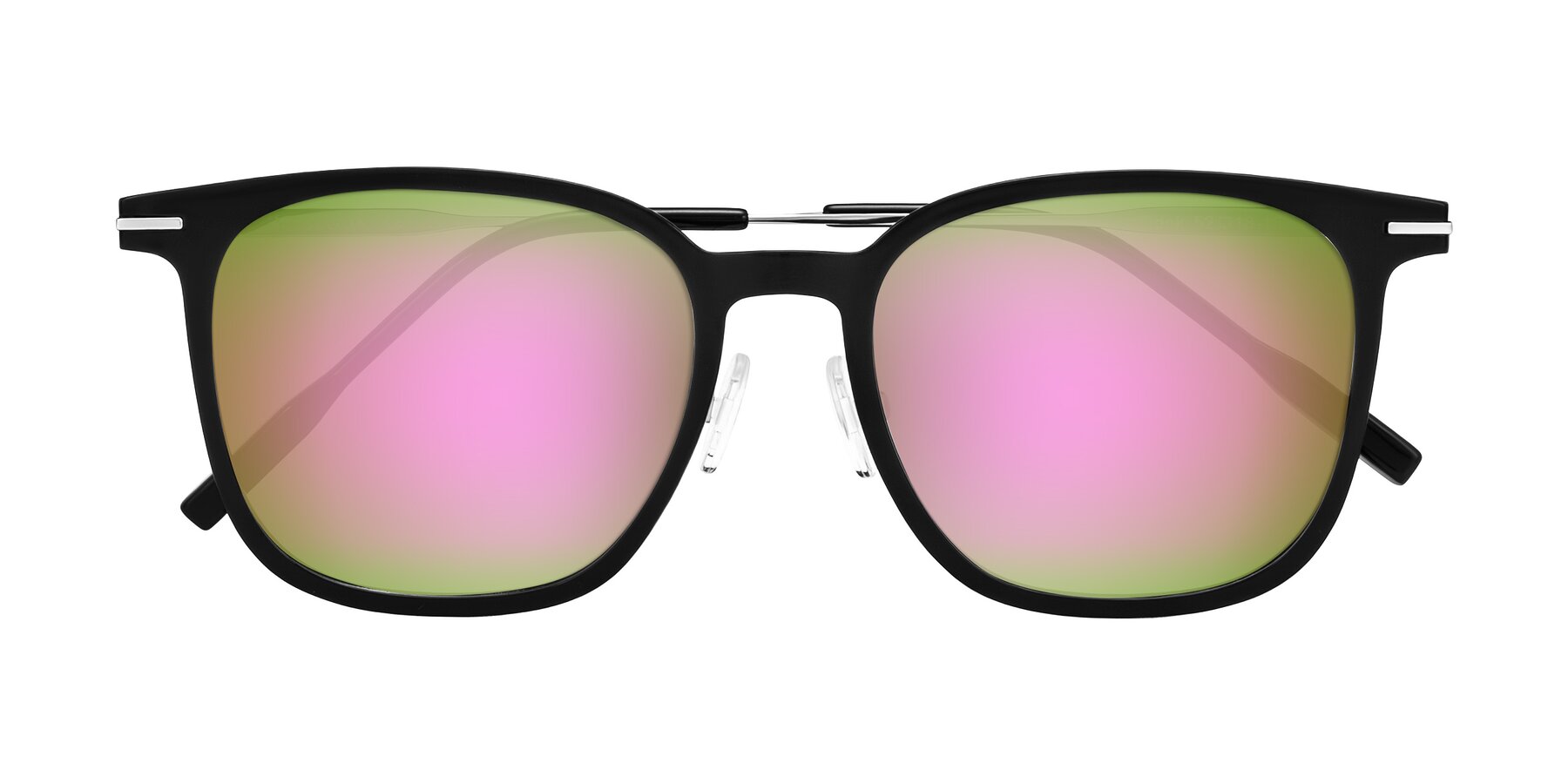 Folded Front of Oonk in Black with Pink Mirrored Lenses