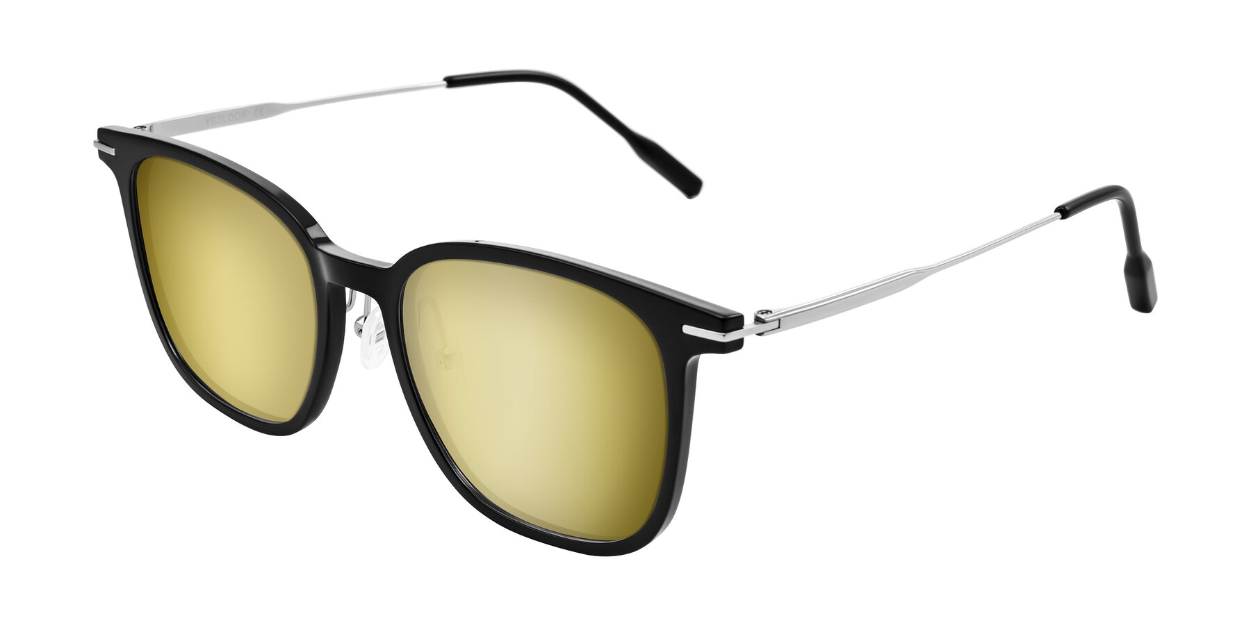 Angle of Oonk in Black with Gold Mirrored Lenses