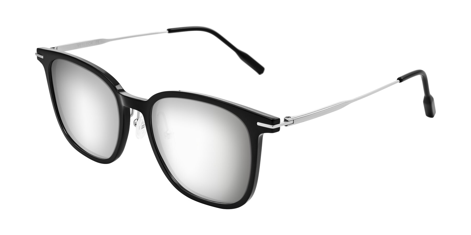Angle of Oonk in Black with Silver Mirrored Lenses