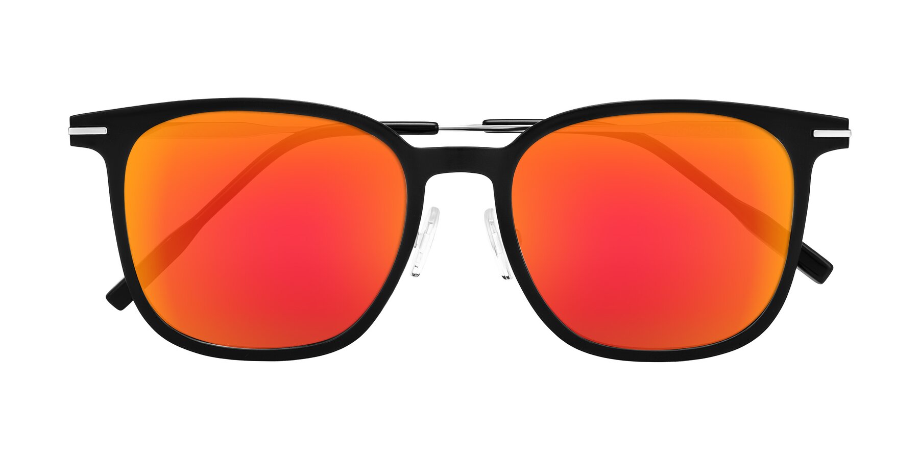 Folded Front of Oonk in Black with Red Gold Mirrored Lenses