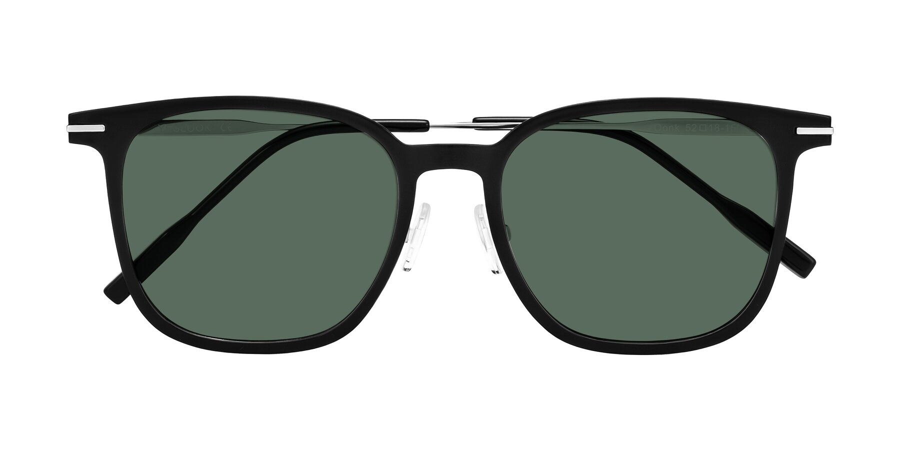 Folded Front of Oonk in Black with Green Polarized Lenses