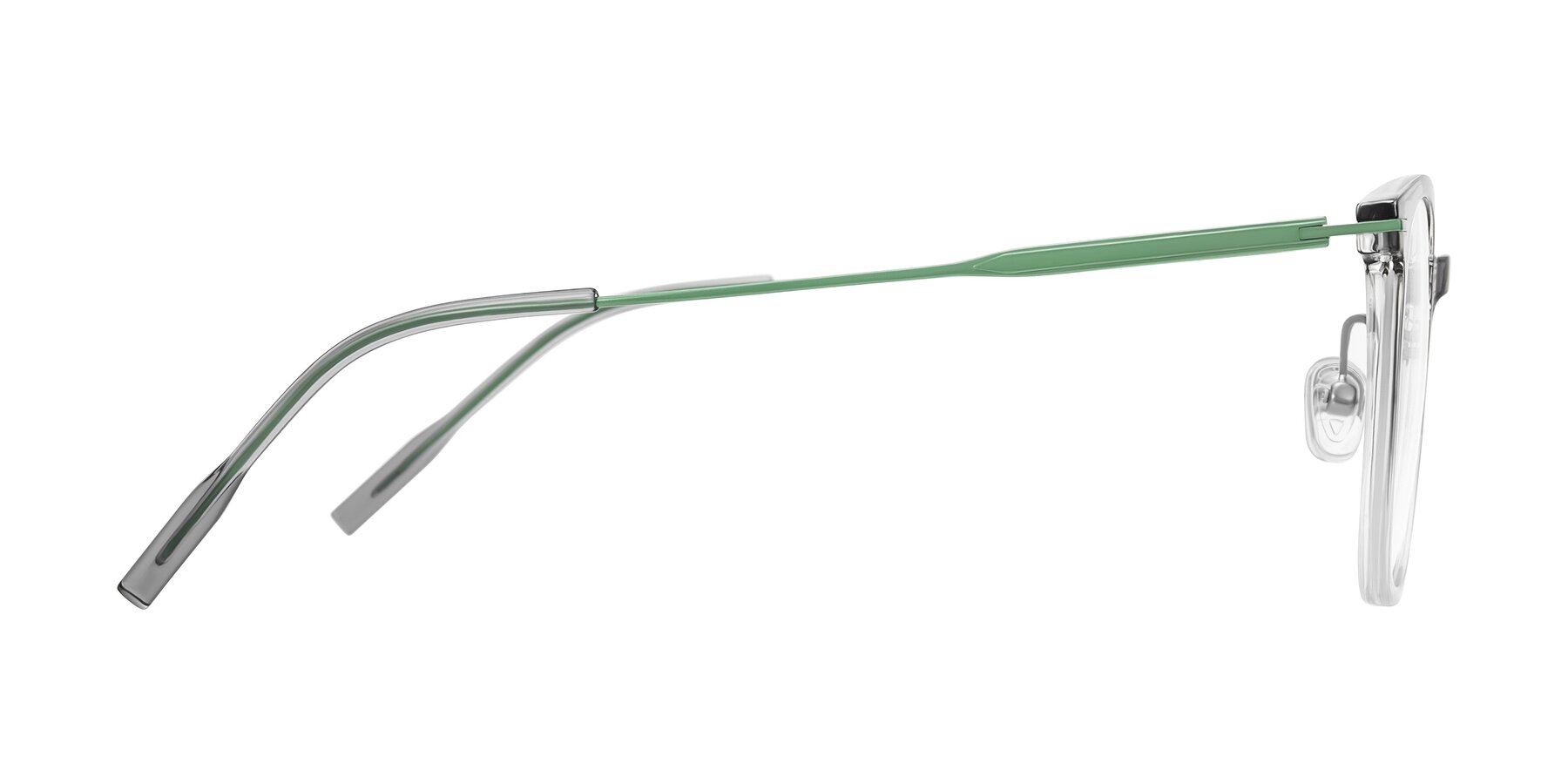 Side of Oonk in Gradient Light Gray/Clear with Clear Eyeglass Lenses