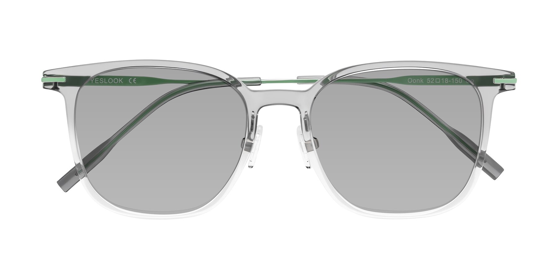 Folded Front of Oonk in Gradient Light Gray/Clear with Light Gray Tinted Lenses