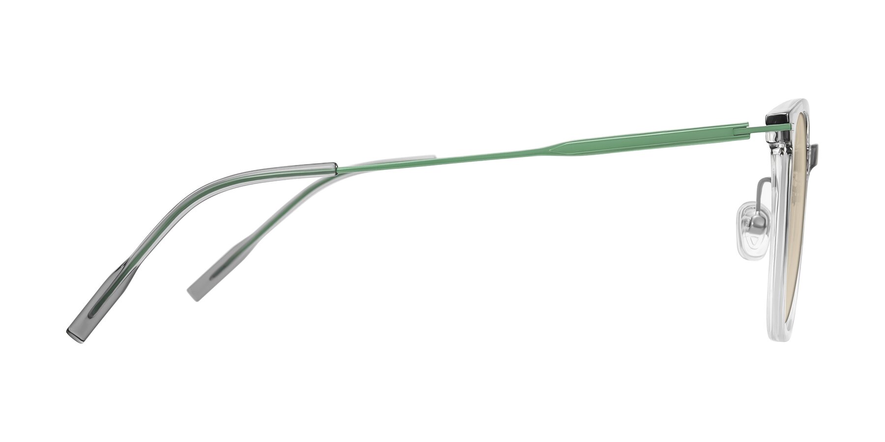 Side of Oonk in Gradient Light Gray/Clear with Light Brown Tinted Lenses