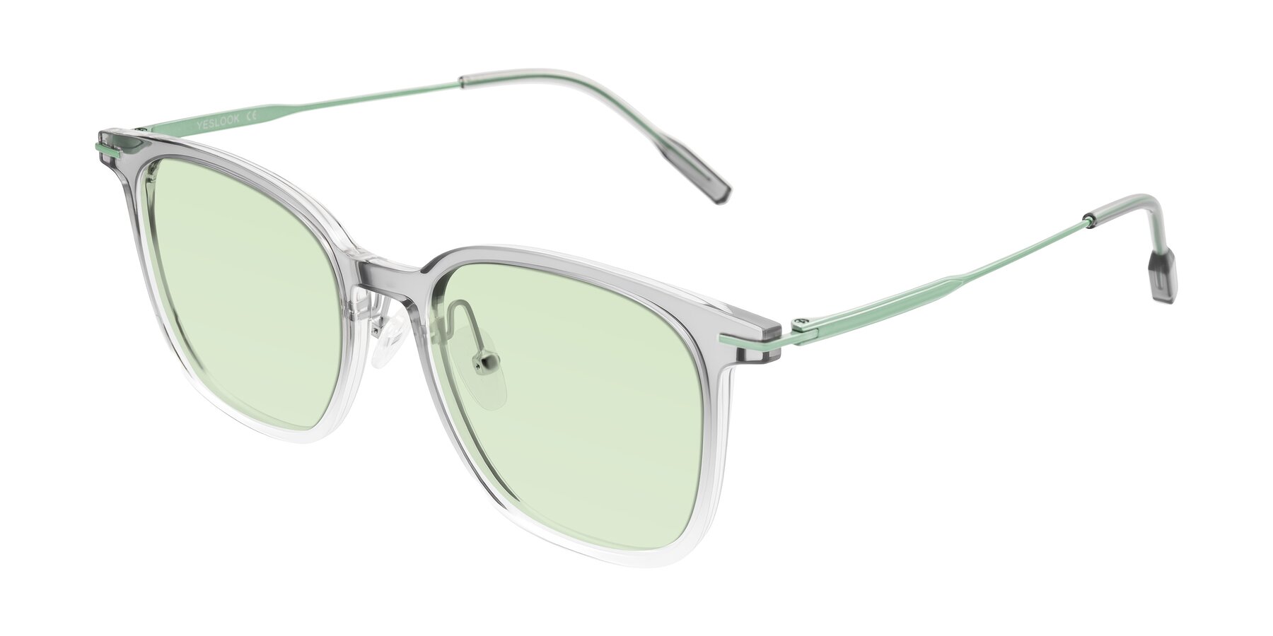 Angle of Oonk in Gradient Light Gray/Clear with Light Green Tinted Lenses