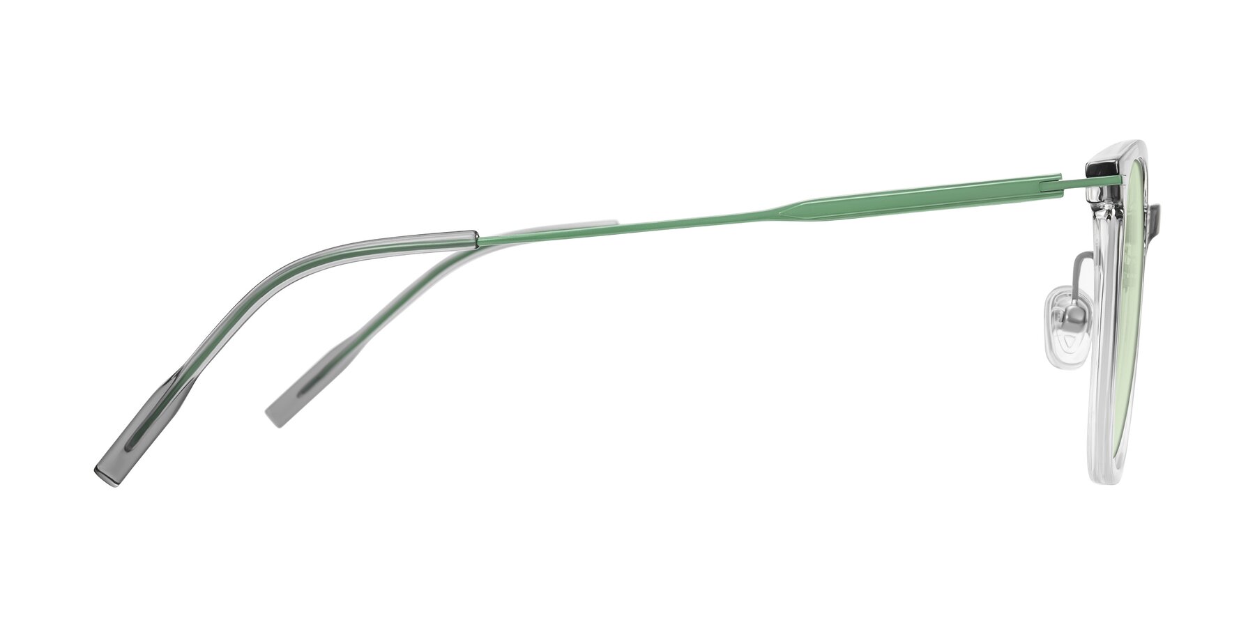 Side of Oonk in Gradient Light Gray/Clear with Light Green Tinted Lenses