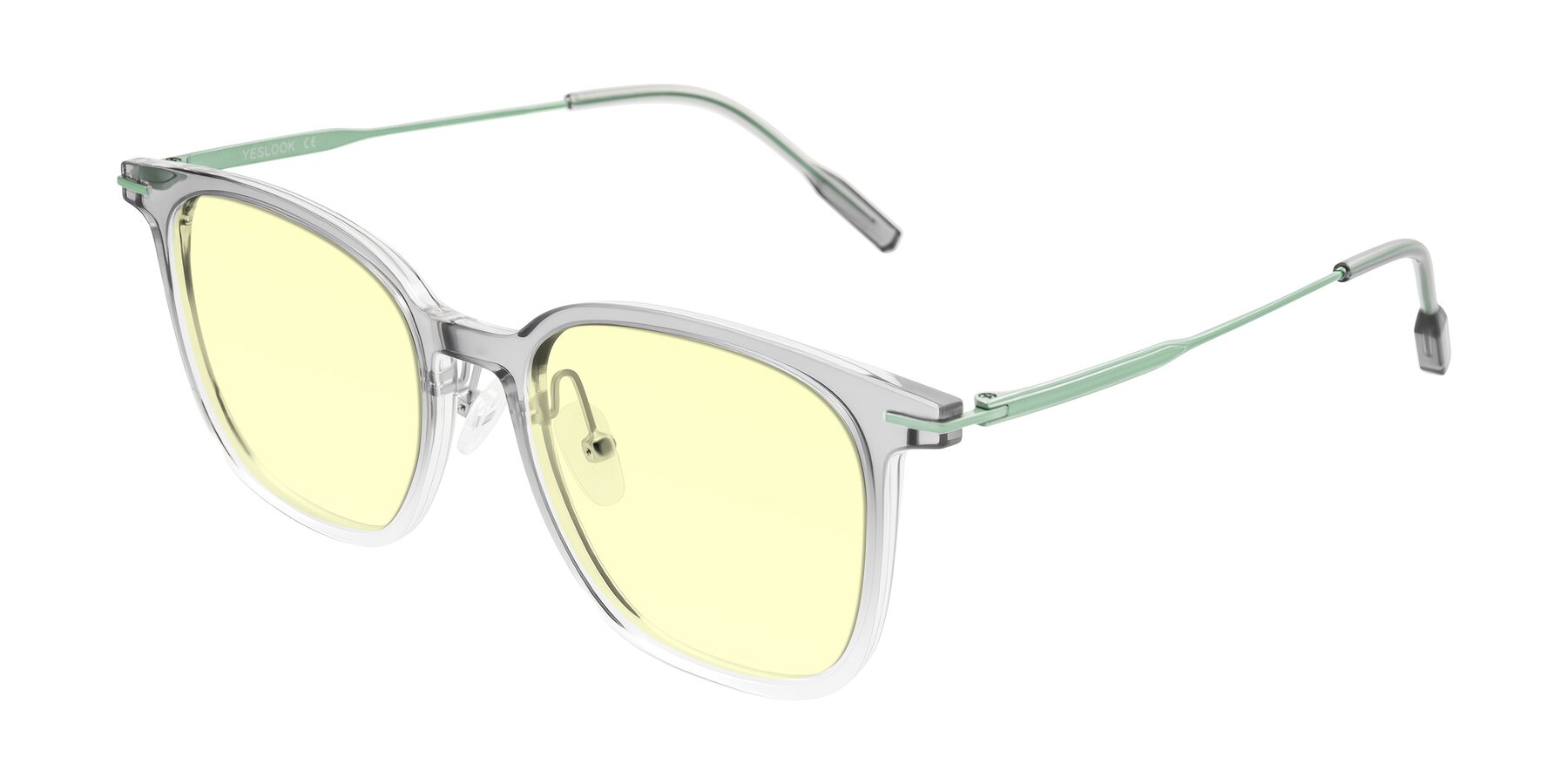 Angle of Oonk in Gradient Light Gray/Clear with Light Yellow Tinted Lenses