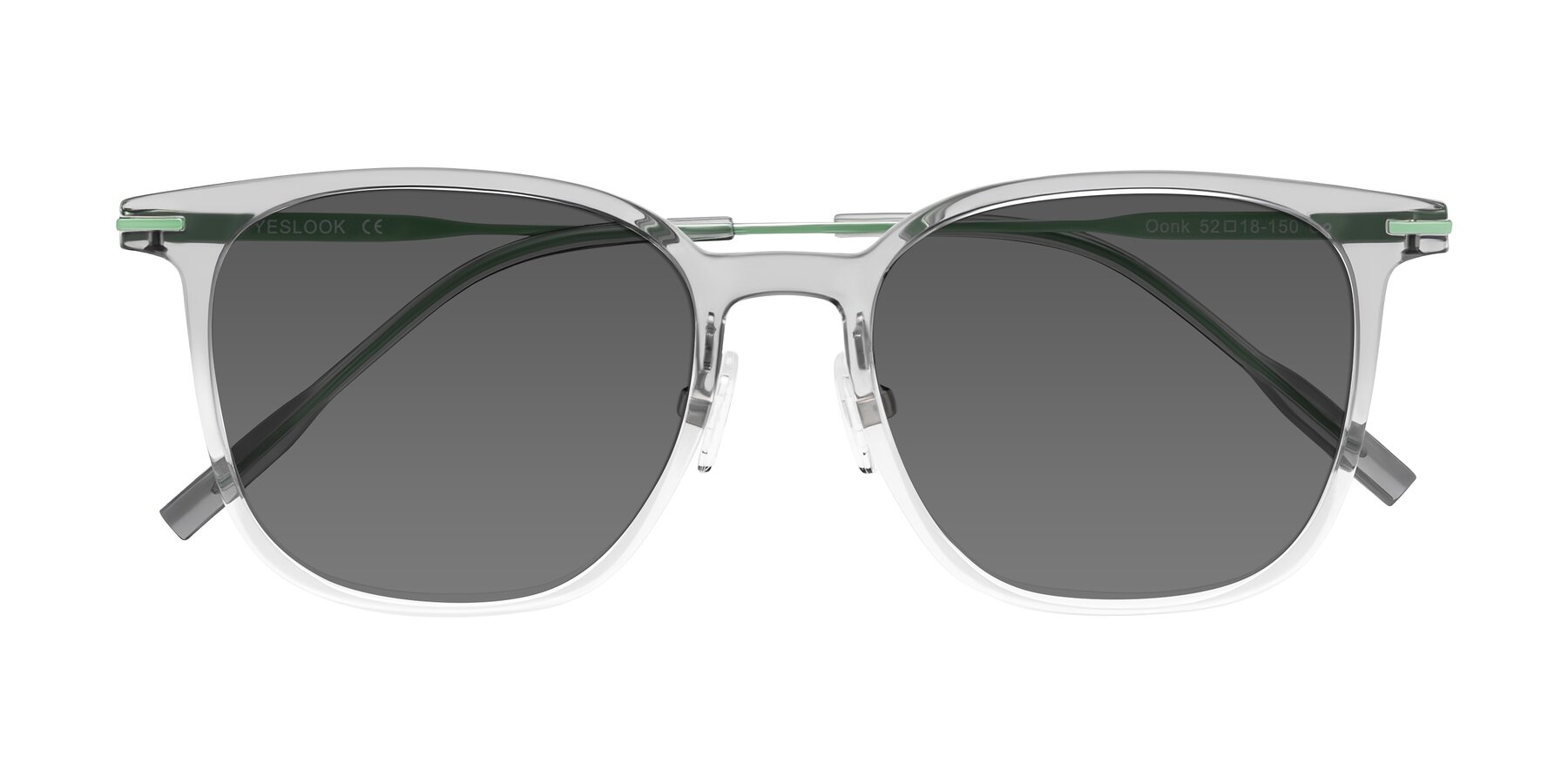 Folded Front of Oonk in Gradient Light Gray/Clear with Medium Gray Tinted Lenses