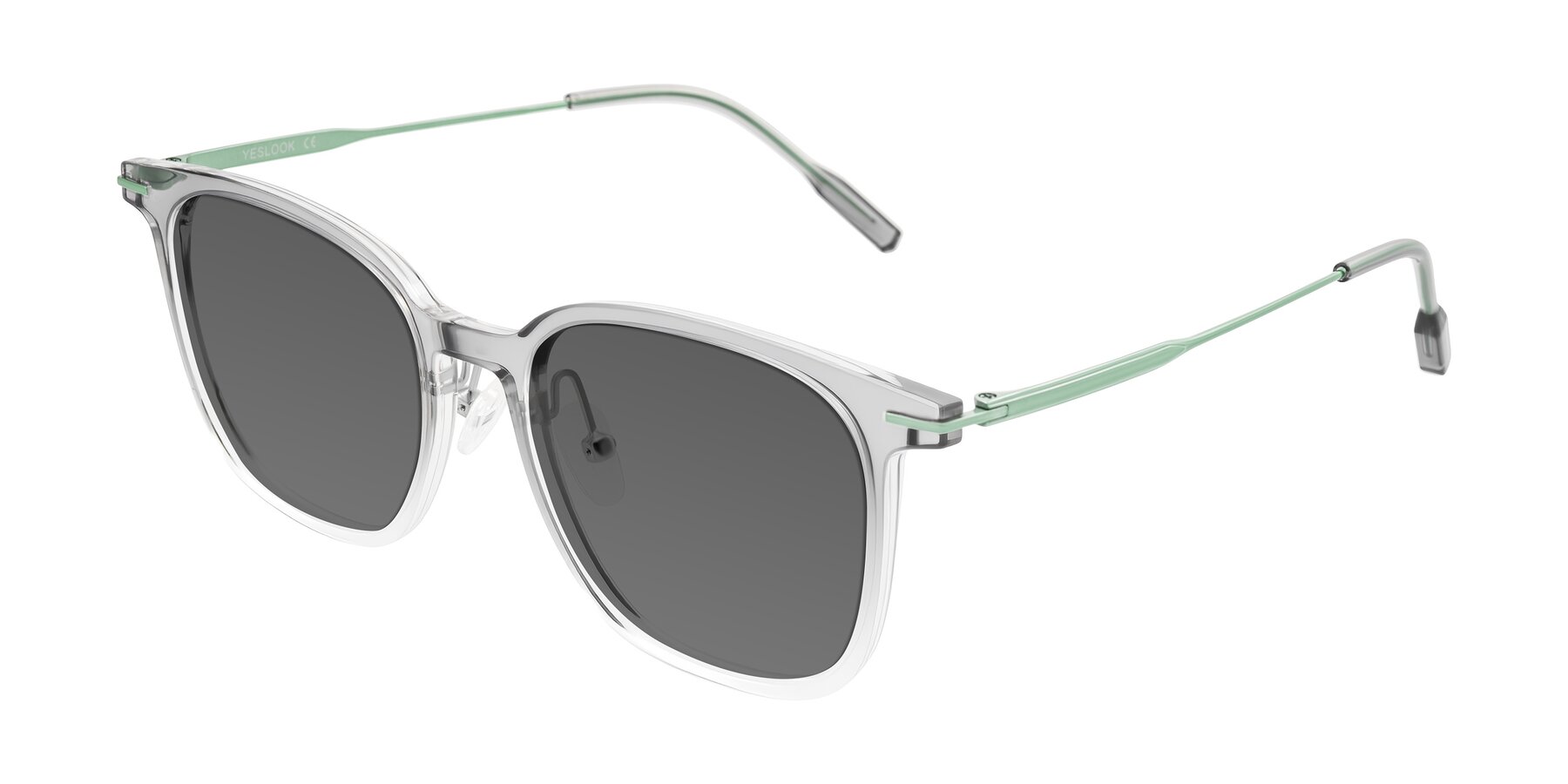 Angle of Oonk in Gradient Light Gray/Clear with Medium Gray Tinted Lenses