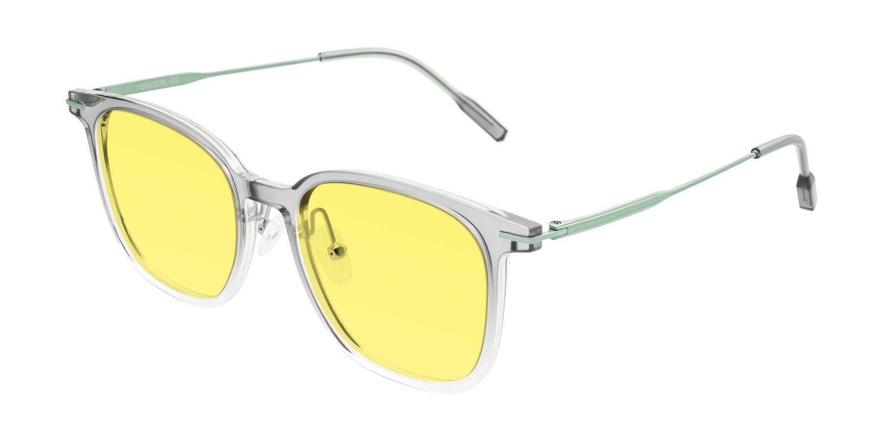 Angle of Oonk in Gradient Light Gray/Clear with Medium Yellow Tinted Lenses