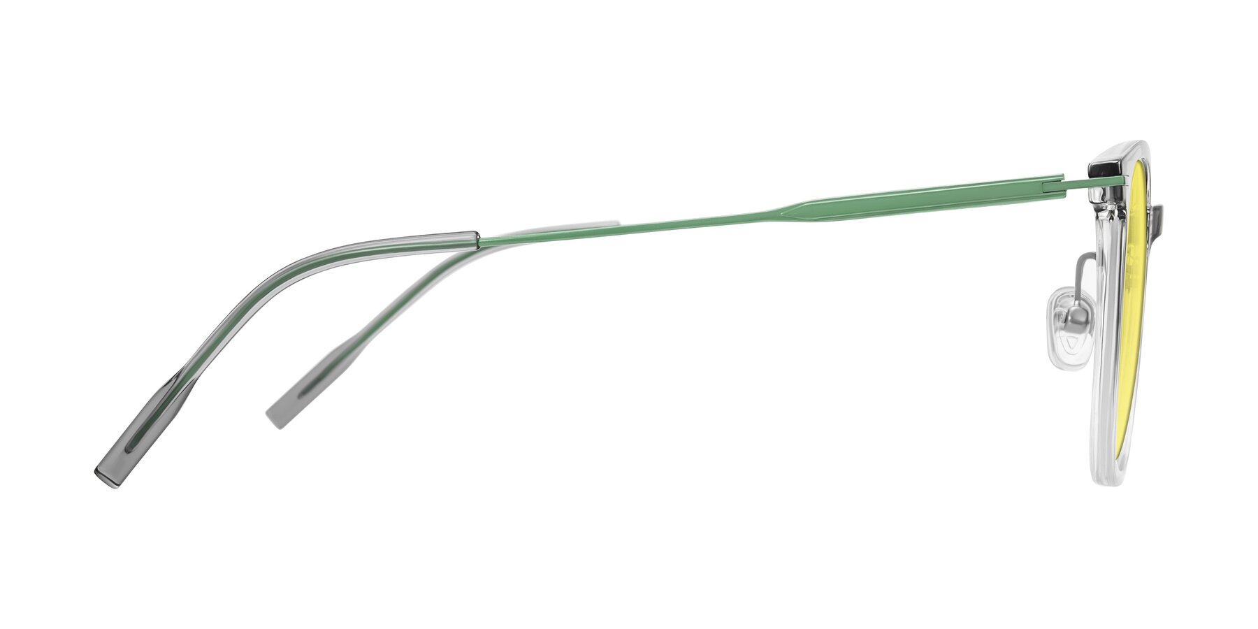 Side of Oonk in Gradient Light Gray/Clear with Medium Yellow Tinted Lenses