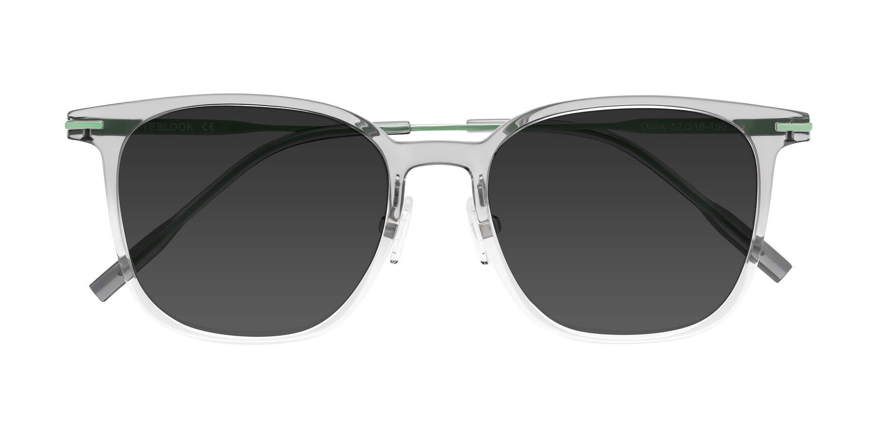 Folded Front of Oonk in Gradient Light Gray/Clear with Gray Tinted Lenses