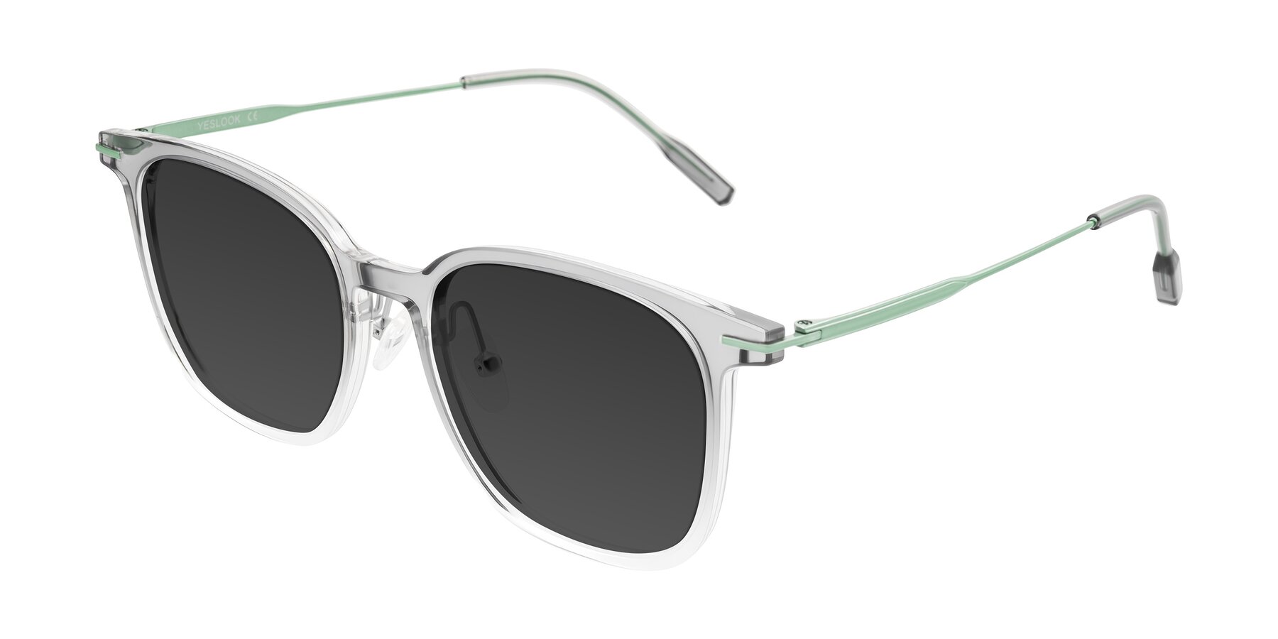 Angle of Oonk in Gradient Light Gray/Clear with Gray Tinted Lenses