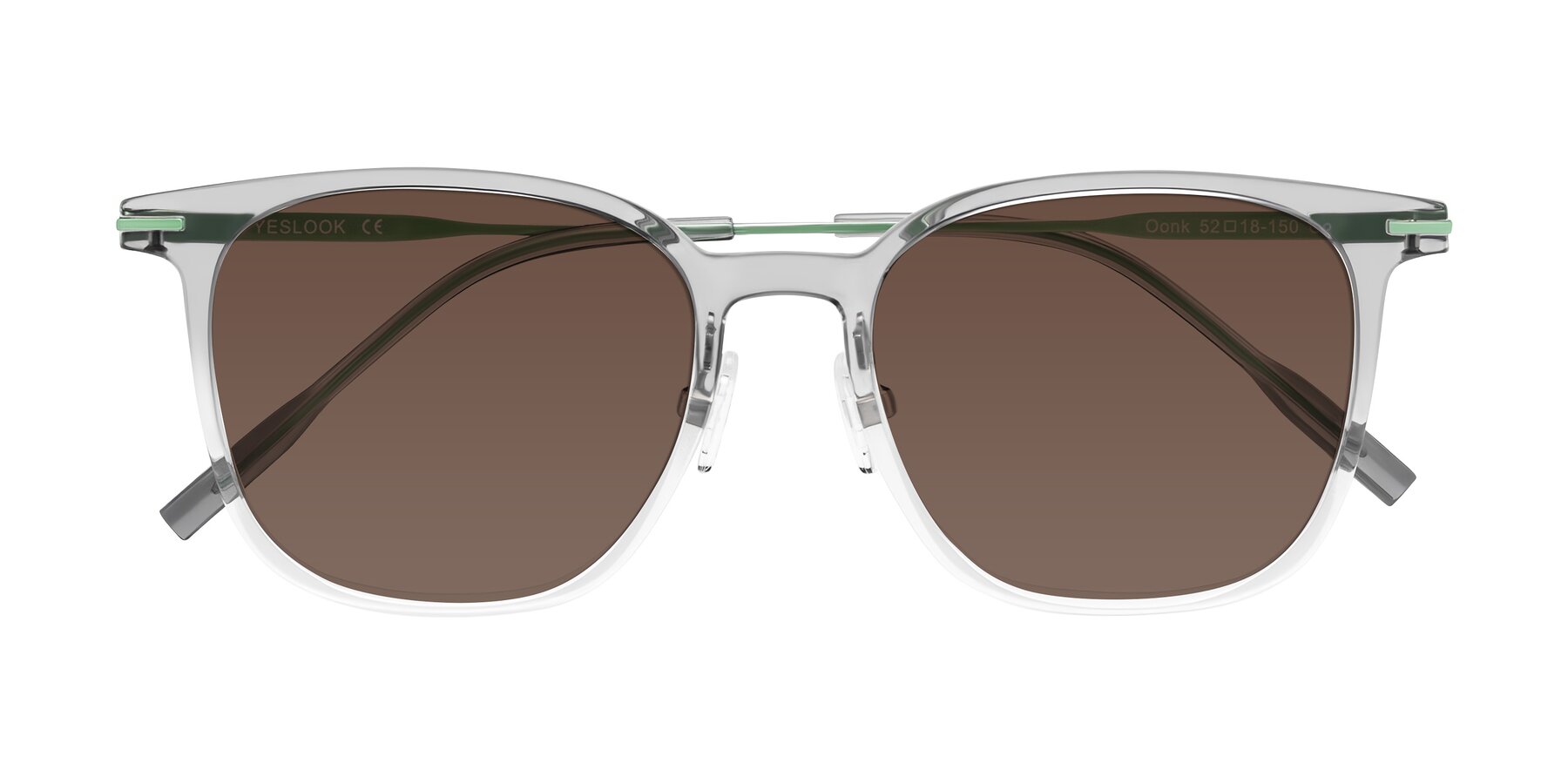 Folded Front of Oonk in Gradient Light Gray/Clear with Brown Tinted Lenses
