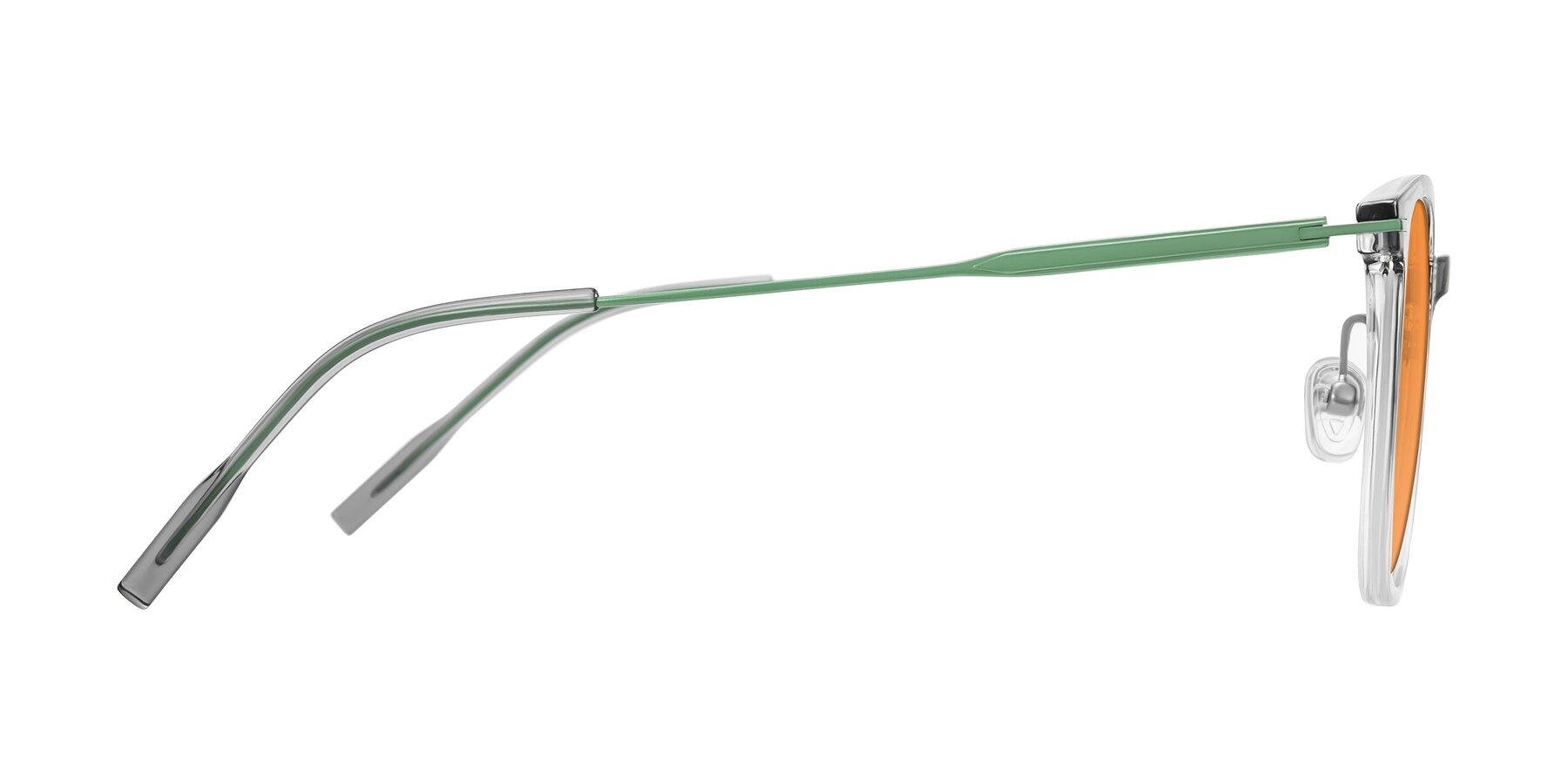 Side of Oonk in Gradient Light Gray/Clear with Orange Tinted Lenses