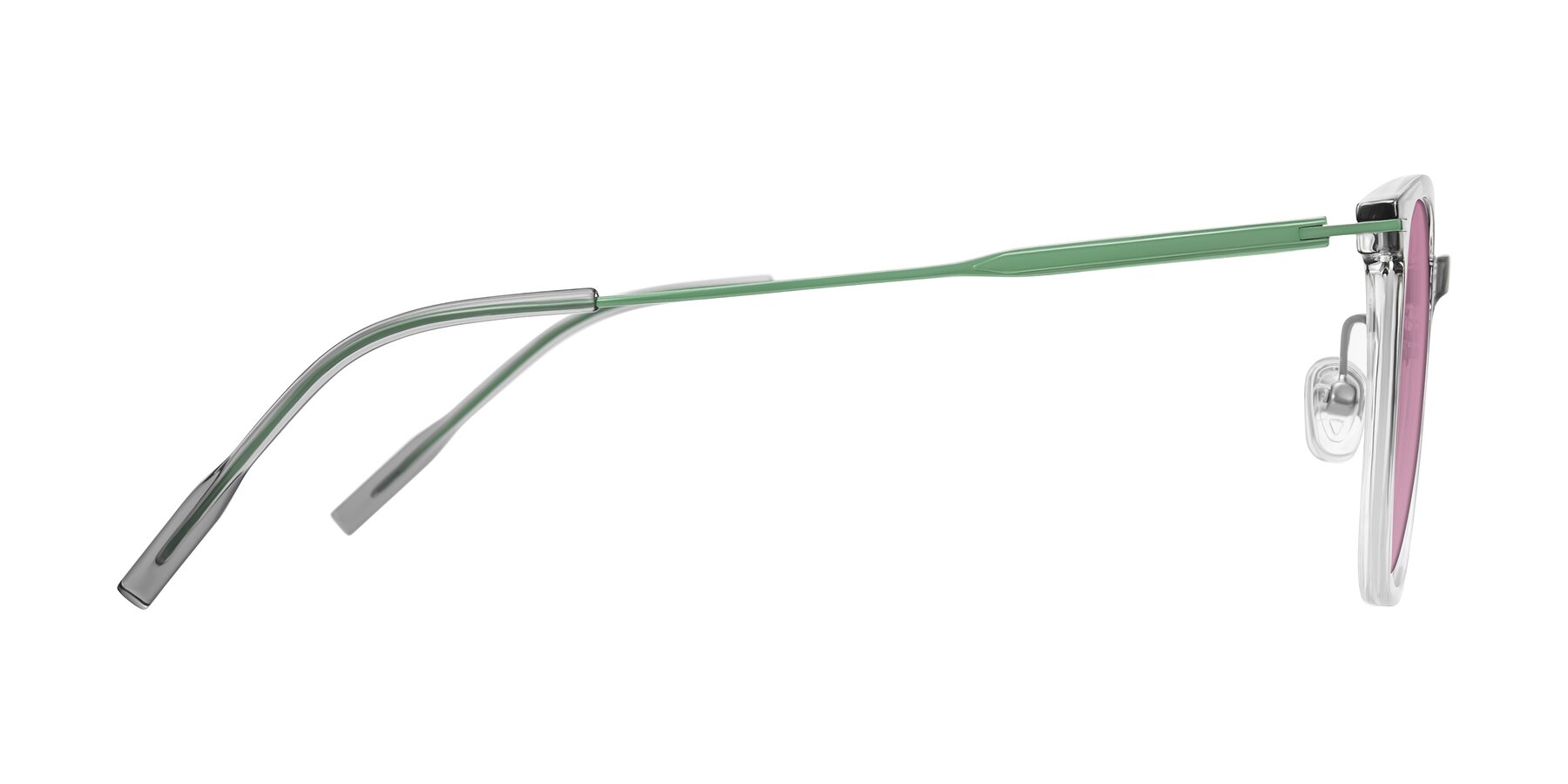 Side of Oonk in Gradient Light Gray/Clear with Medium Wine Tinted Lenses