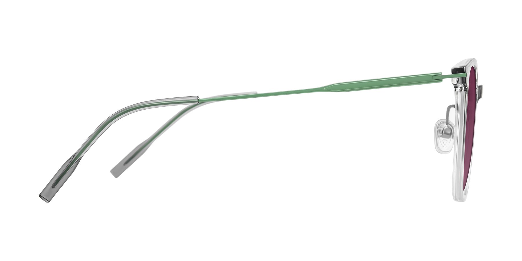 Side of Oonk in Gradient Light Gray/Clear with Wine Tinted Lenses