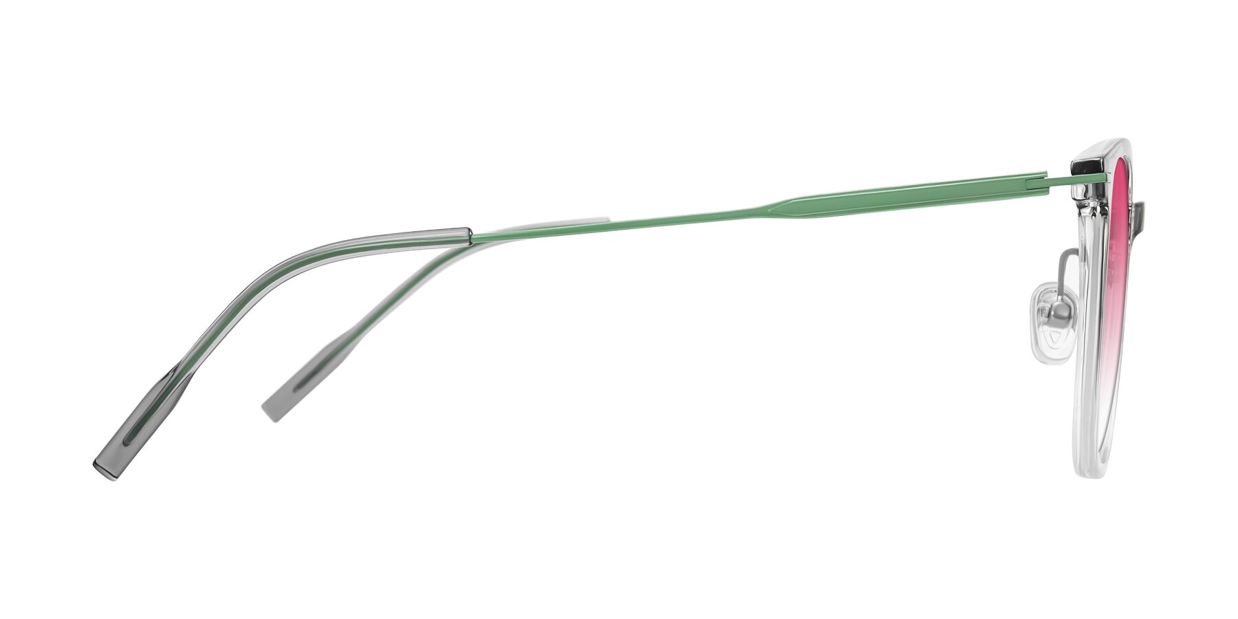 Side of Oonk in Gradient Light Gray/Clear with Pink Gradient Lenses