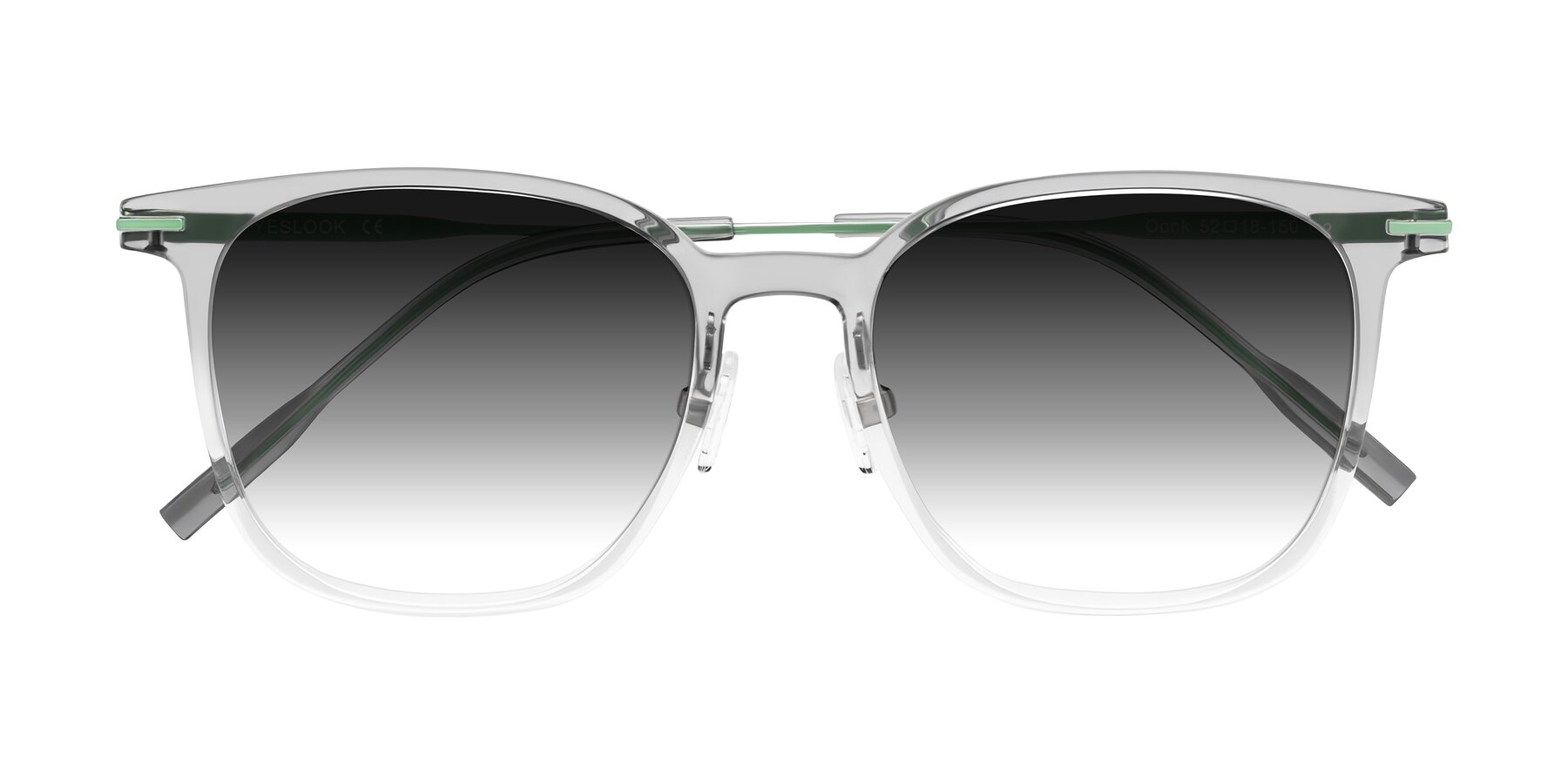 Folded Front of Oonk in Gradient Light Gray/Clear with Gray Gradient Lenses