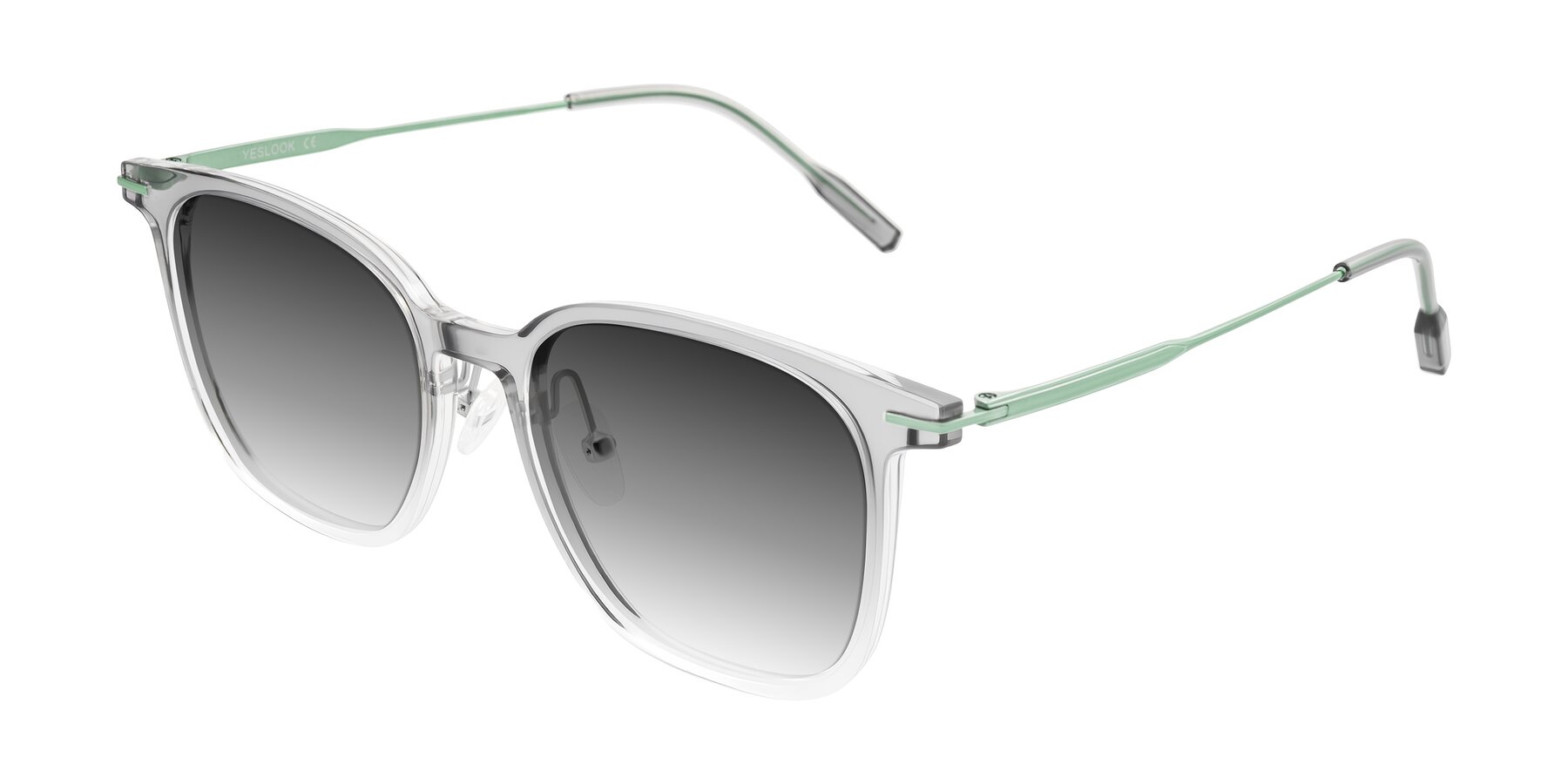 Angle of Oonk in Gradient Light Gray/Clear with Gray Gradient Lenses