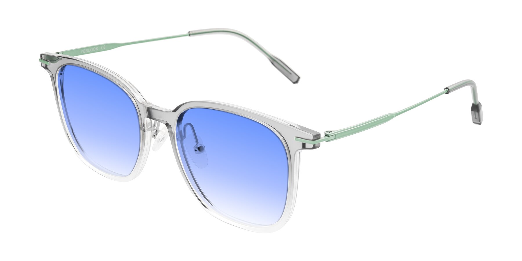 Angle of Oonk in Gradient Light Gray/Clear with Blue Gradient Lenses
